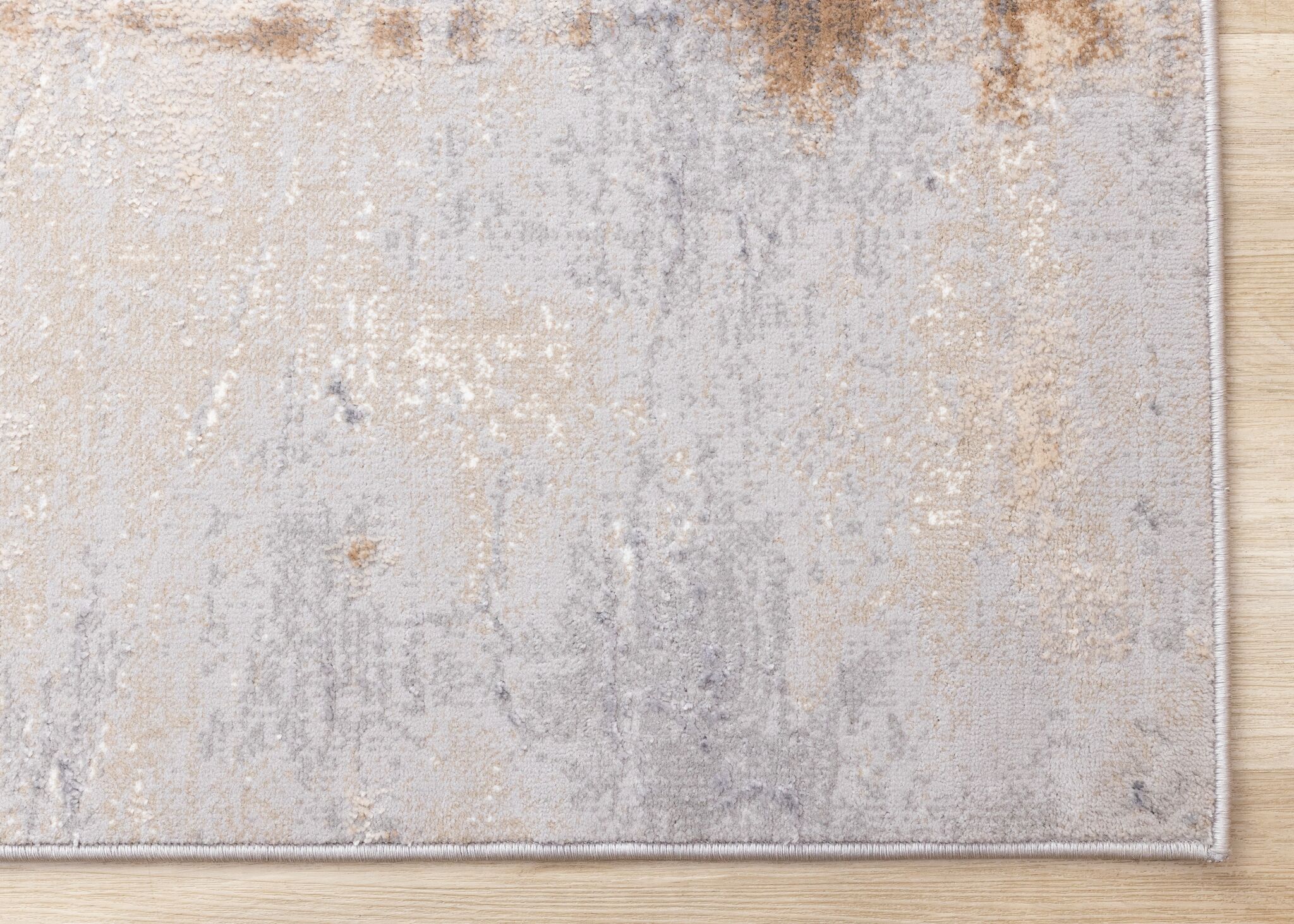 Smoky Terrain 5'3" x 7'7" Distressed Design Area Rug - Taupe, White, Brown - Image 7