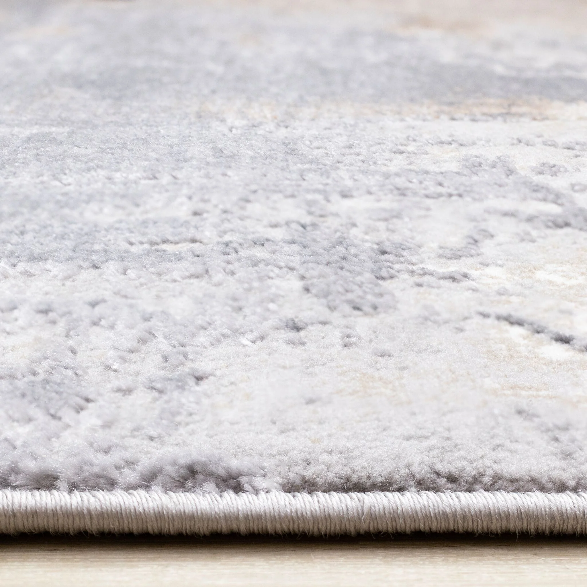 Smoky Terrain 7'10" x 10'6" Distressed Design Area Rug - Taupe, White, Brown - Image 6