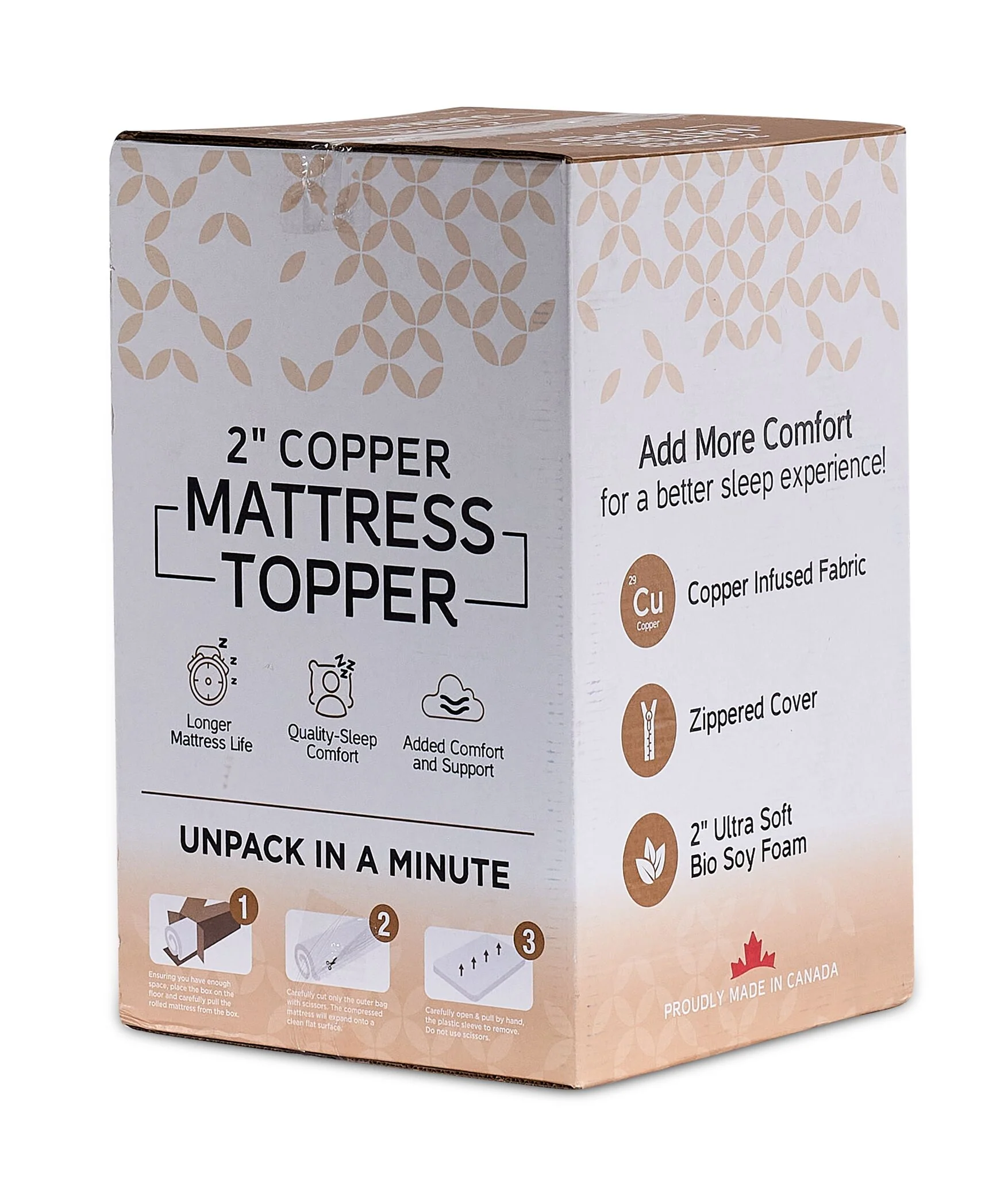 So Sleepy 2" Copper Queen Mattress Topper - Image 3