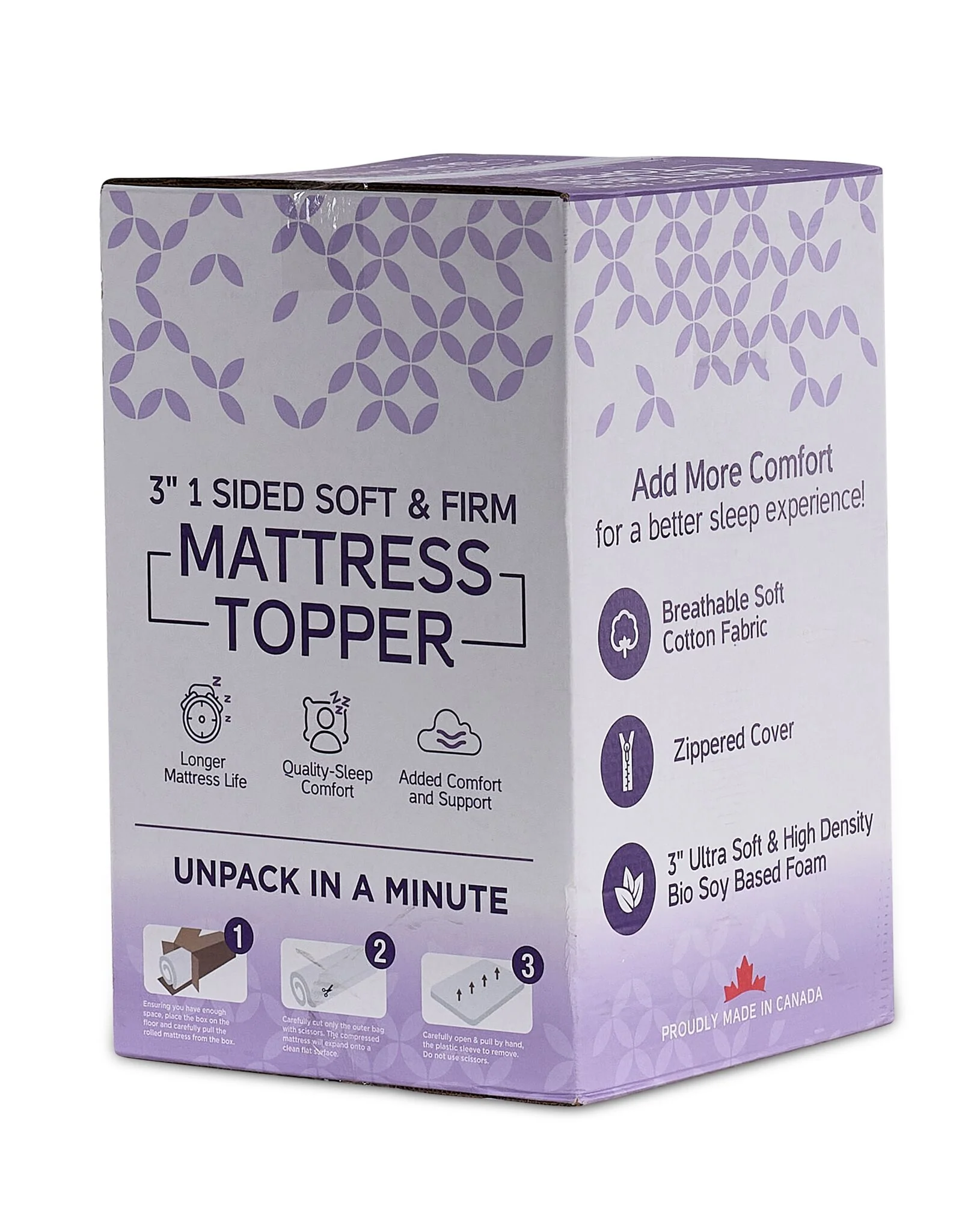So Sleepy 3" One-Sided Soft and Firm Twin Mattress Topper - Image 3