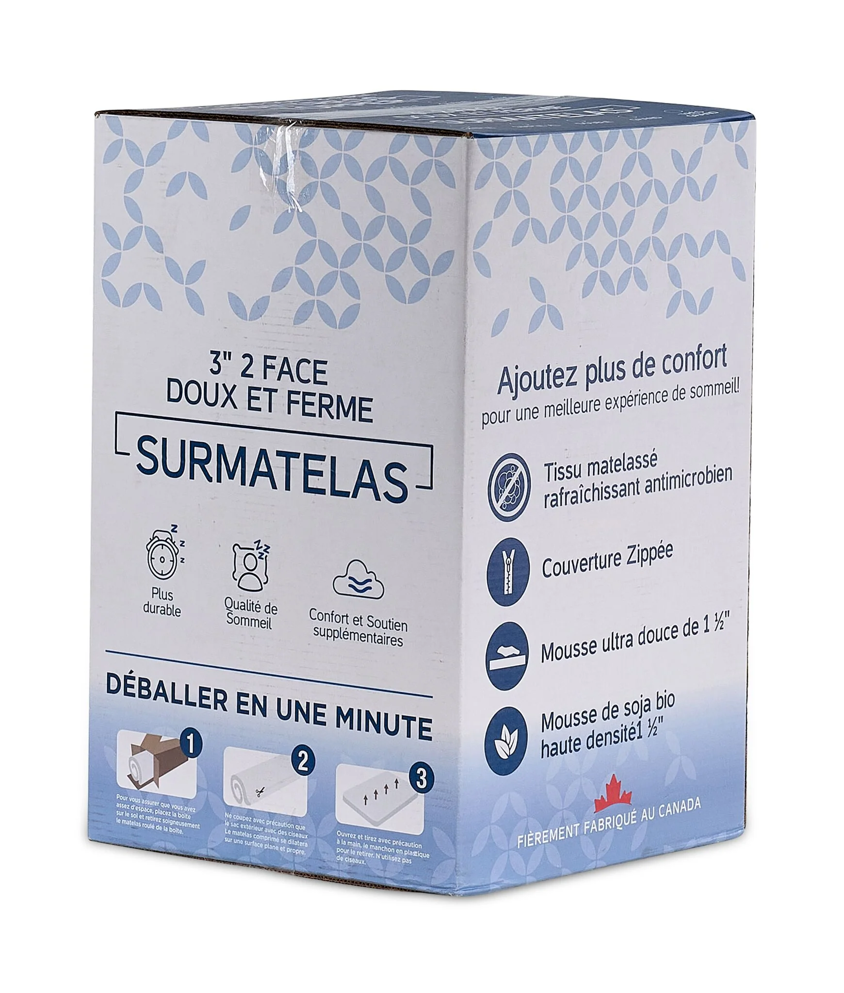 So Sleepy 3" Two-Sided Soft and Firm King Mattress Topper - Image 4