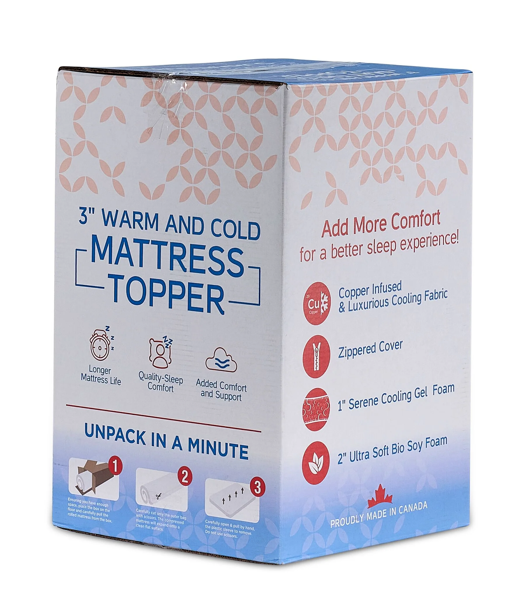 So Sleepy 3" Warm and Cold King Mattress Topper - Image 5