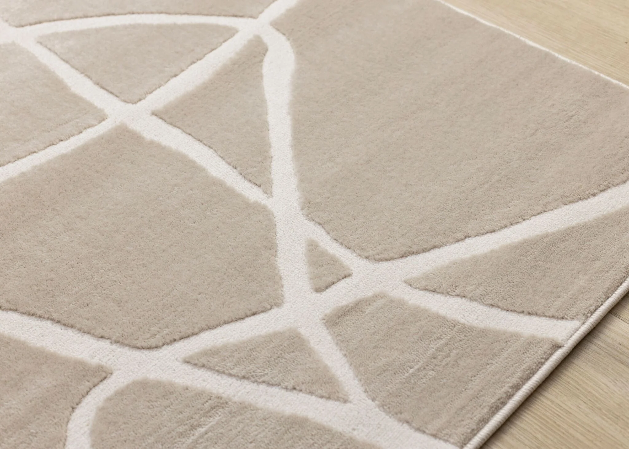 Soft Currents 5'3" x 7'7" Organic Line Design Area Rug - Beige, Cream - Image 3