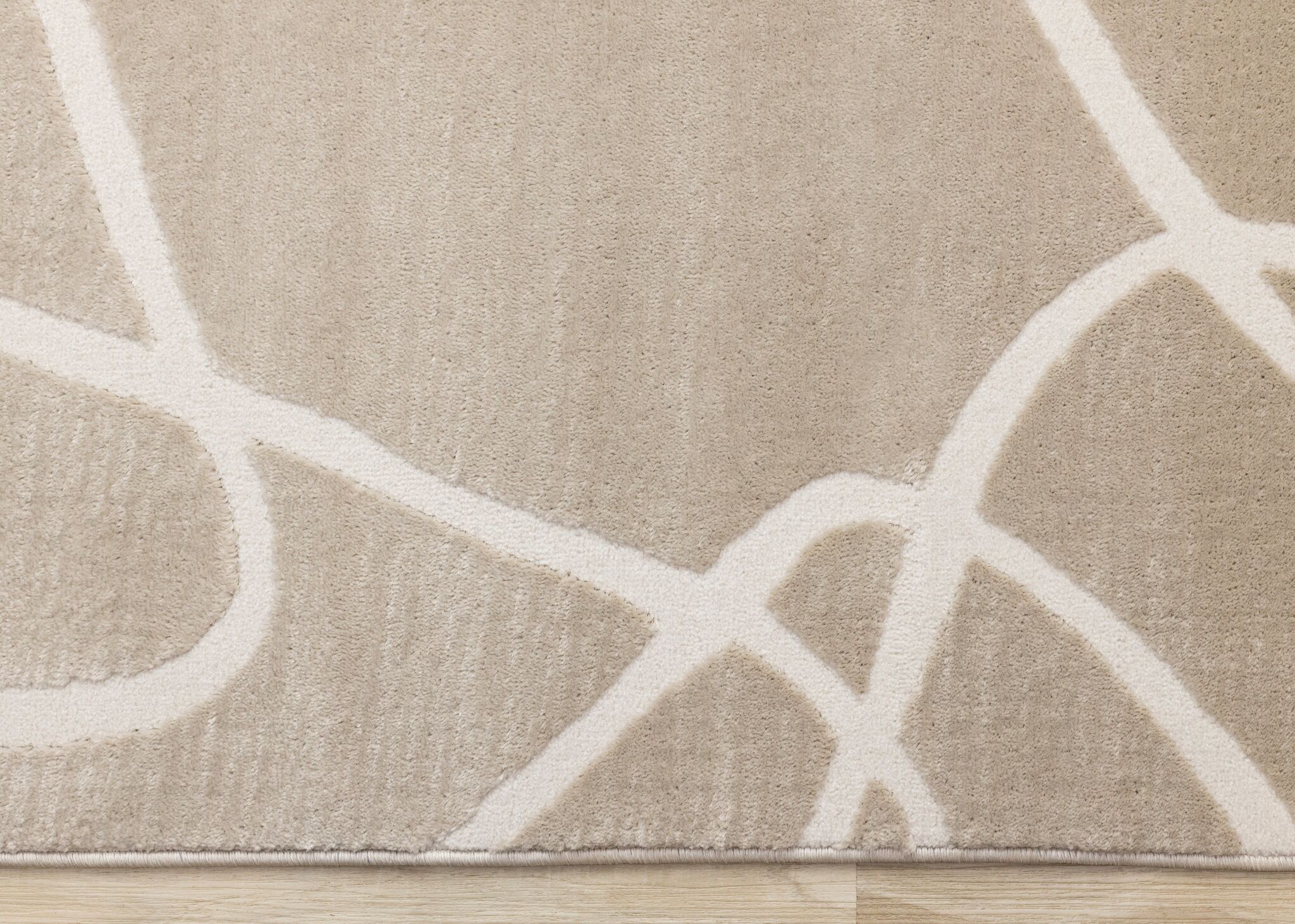 Soft Currents 7'10" x 10'6" Organic Line Design Area Rug - Beige, Cream - Image 4