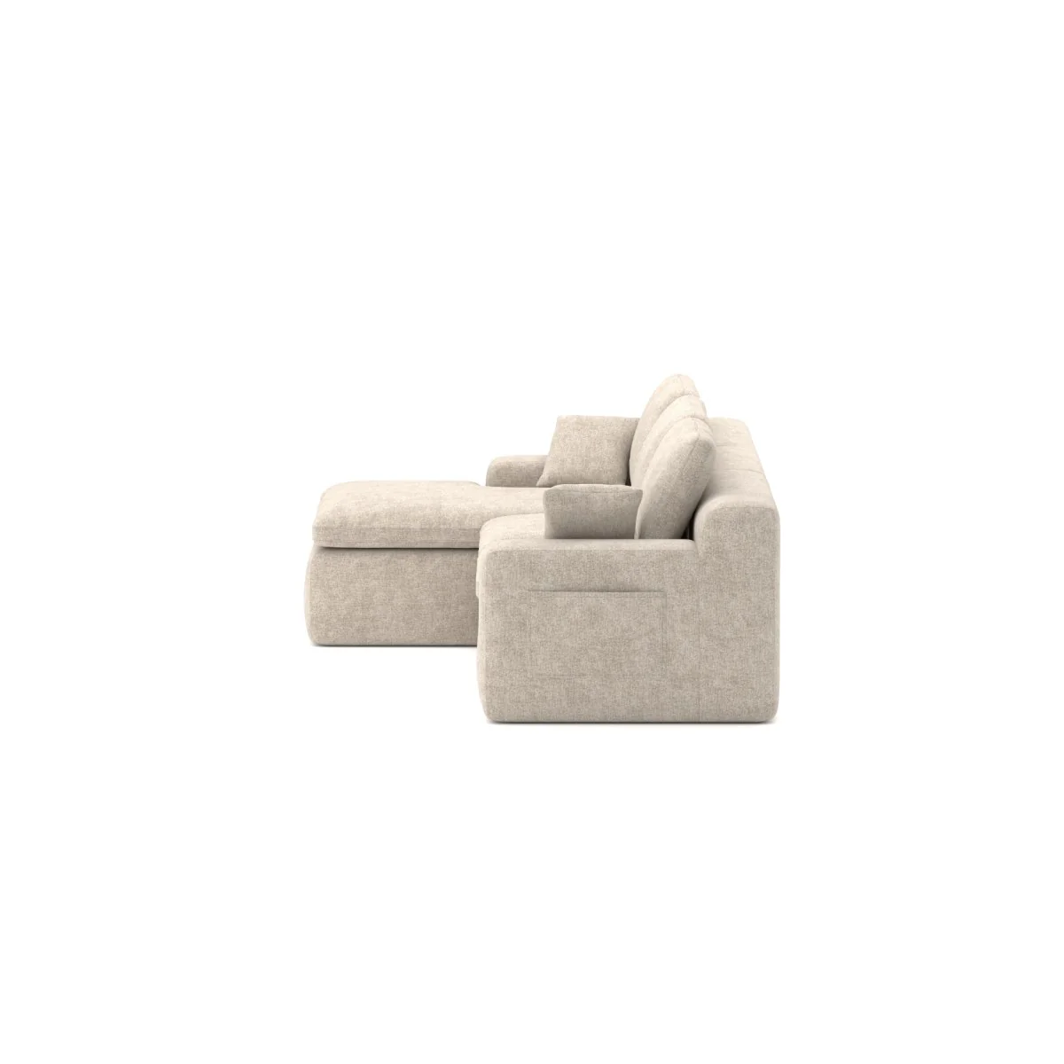 Soho All Foam Sectional - Beige - Image 4