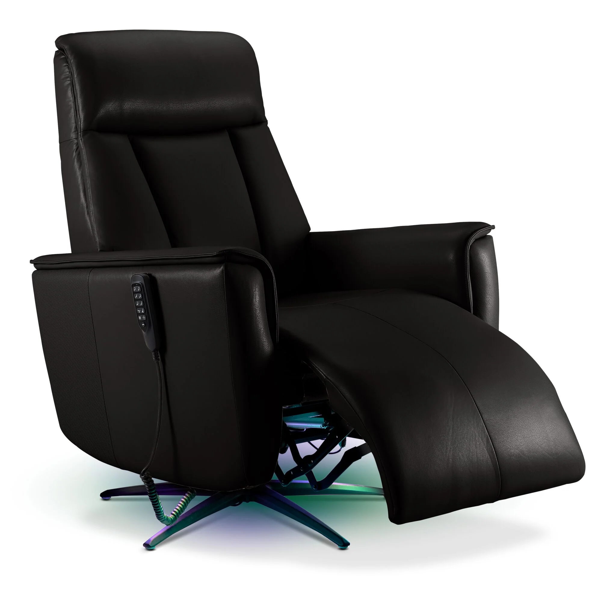 In Harmony - Sorrento Leather Dual Power Recliner - Black - Image 12