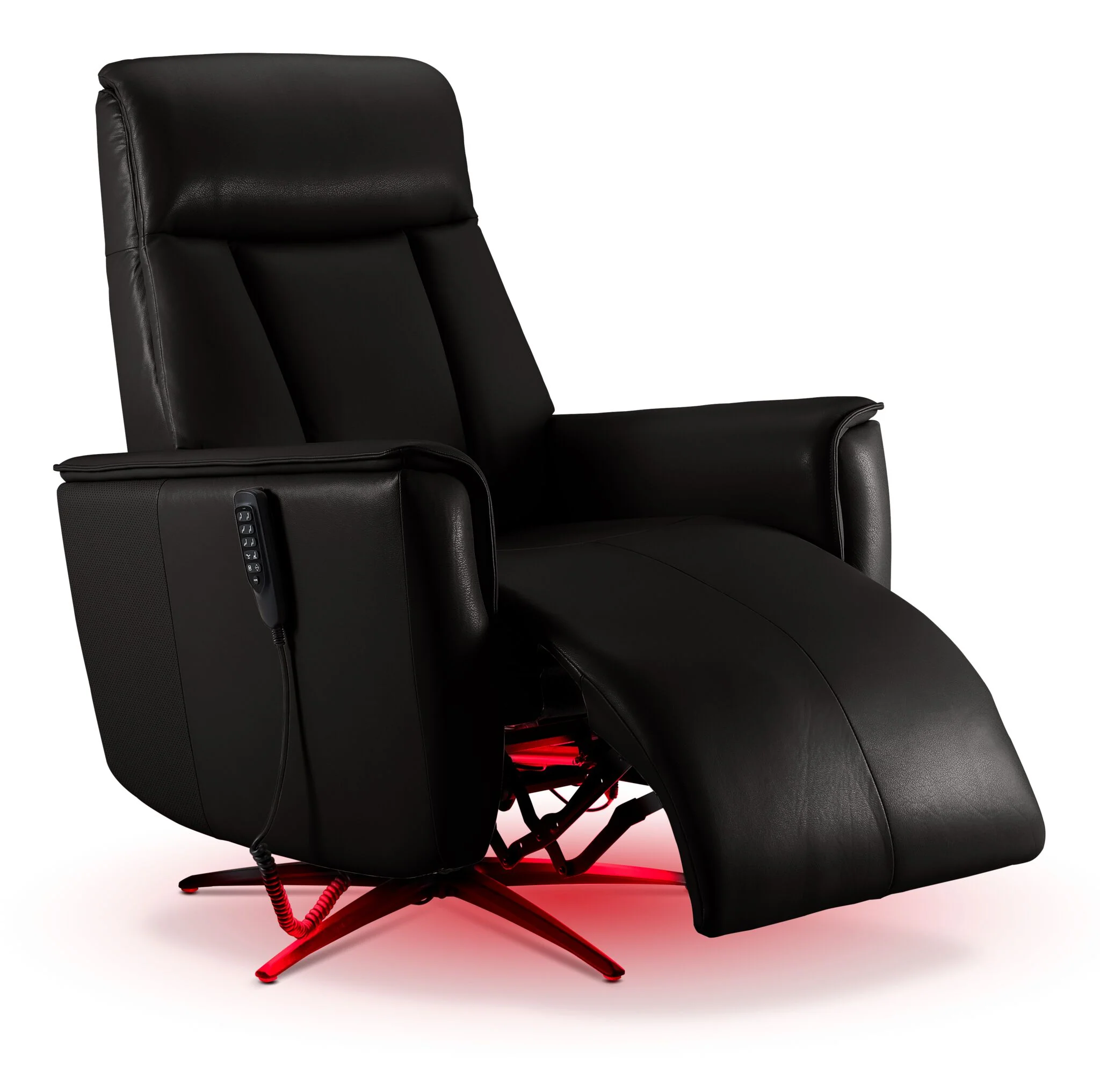 In Harmony - Sorrento Leather Dual Power Recliner - Black - Image 13