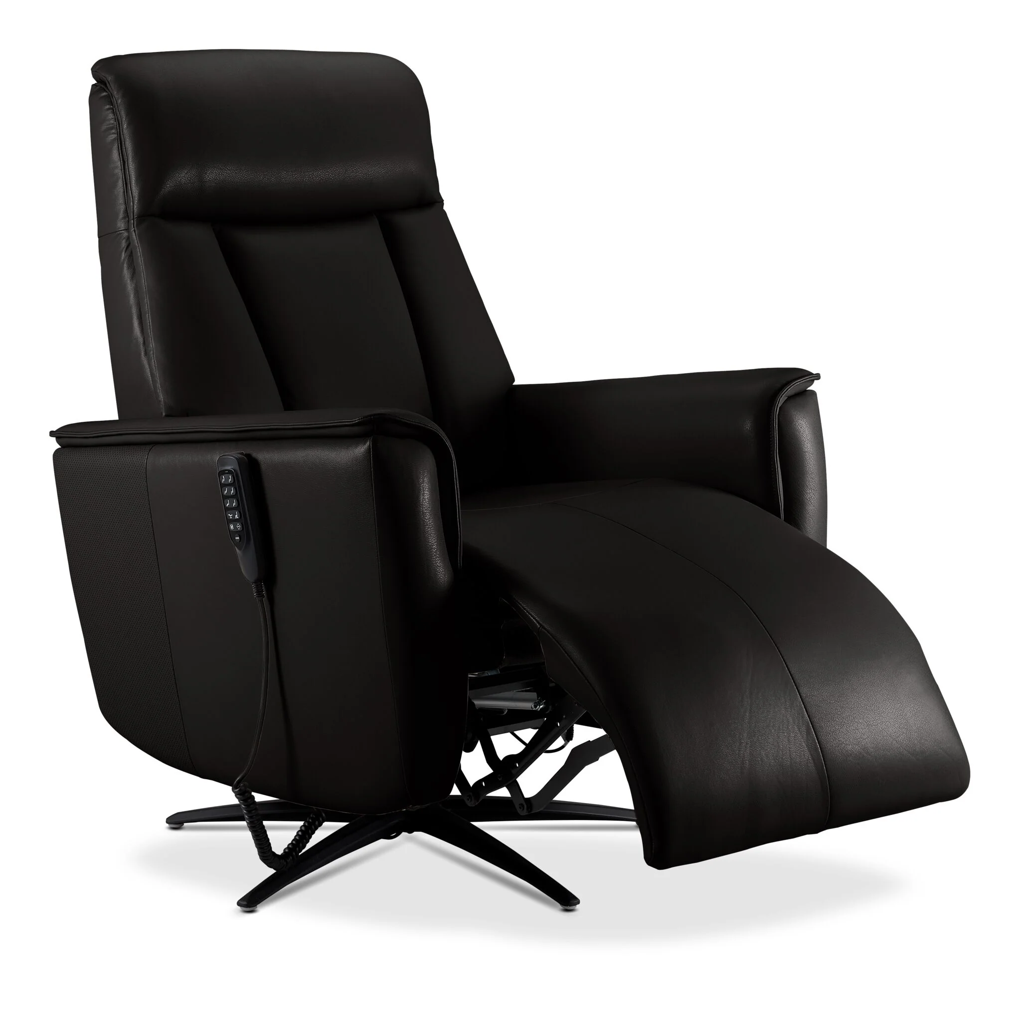 In Harmony - Sorrento Leather Dual Power Recliner - Black - Image 3
