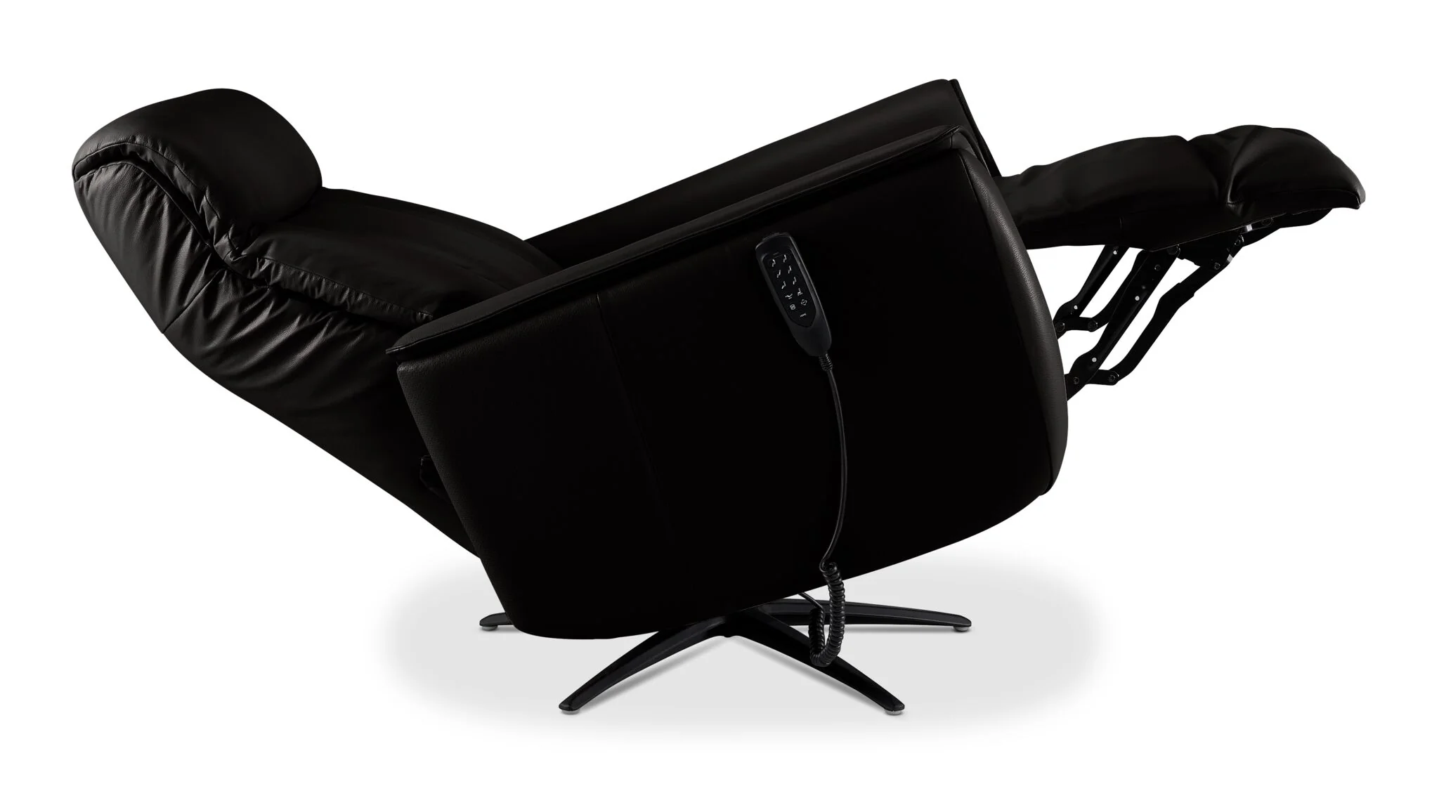 In Harmony - Sorrento Leather Dual Power Recliner - Black - Image 7