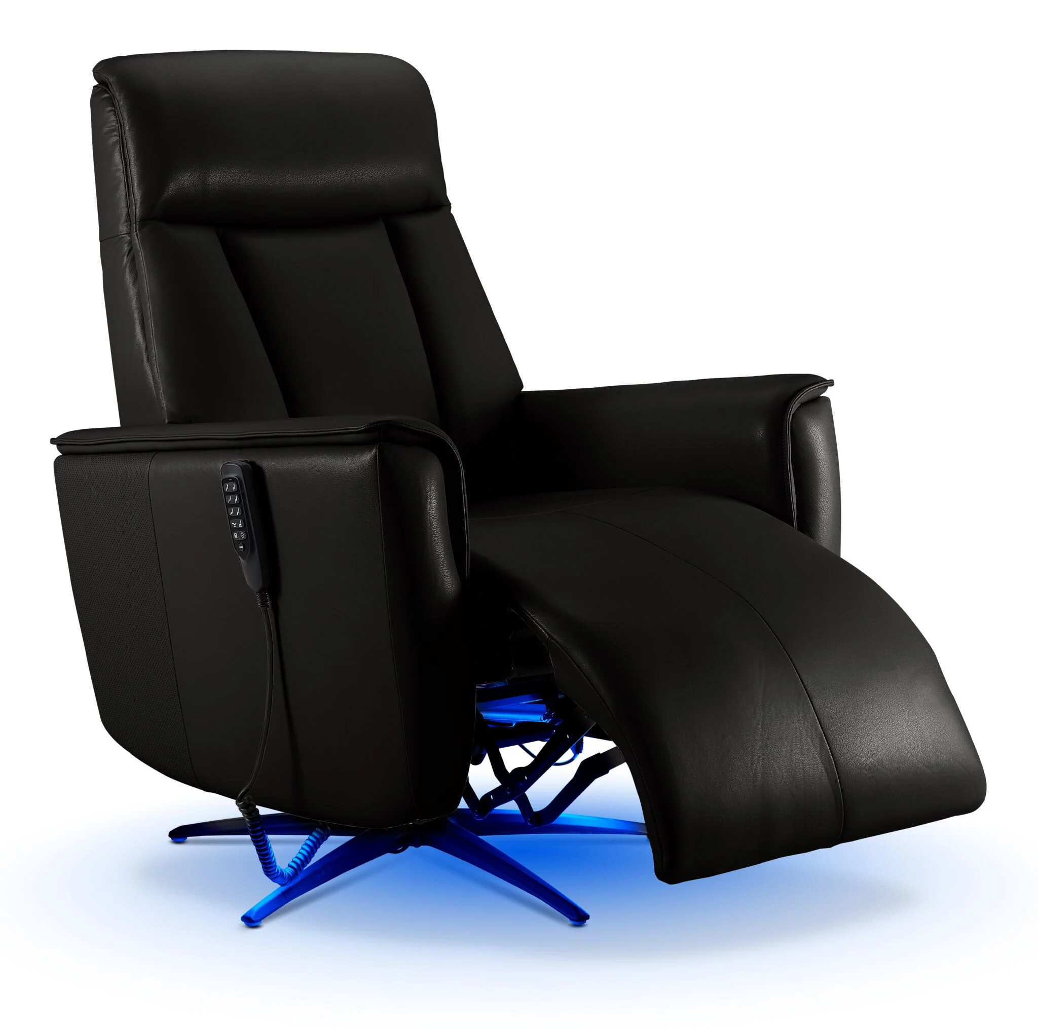 In Harmony - Sorrento Leather Dual Power Recliner - Black - Image 9