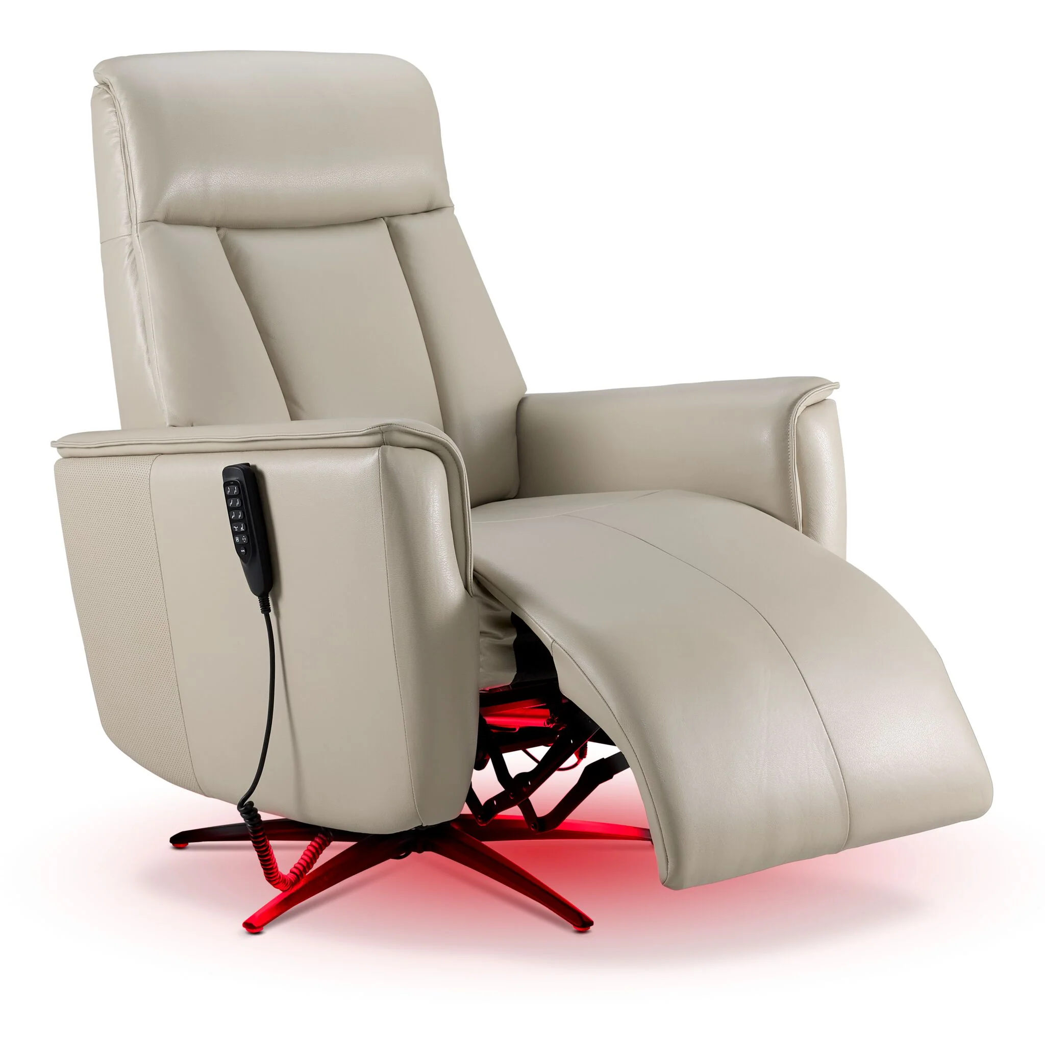 In Harmony - Sorrento Leather Dual Power Recliner - Cream - Image 15