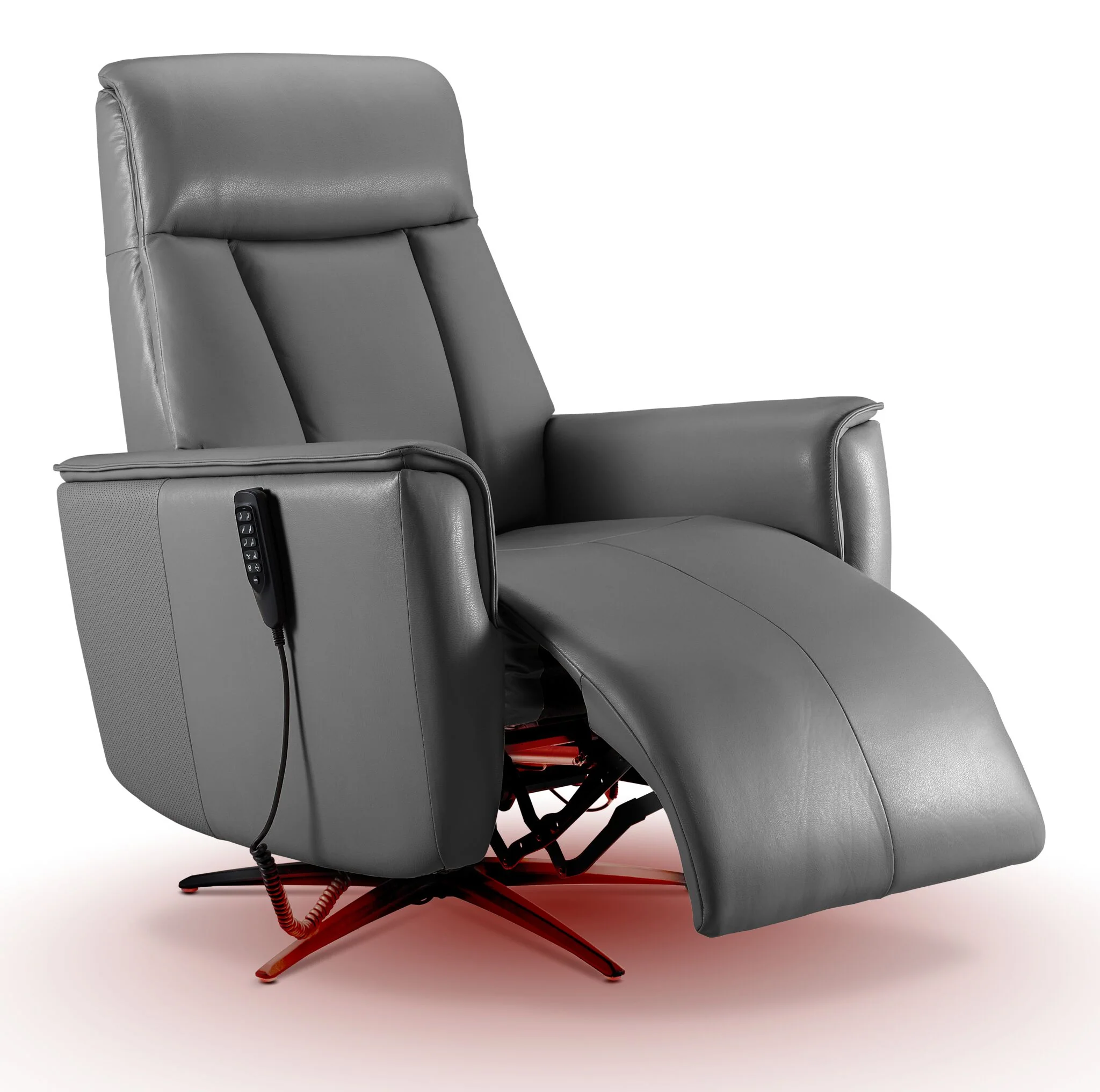 In Harmony - Sorrento Leather Dual Power Recliner - Grey - Image 11
