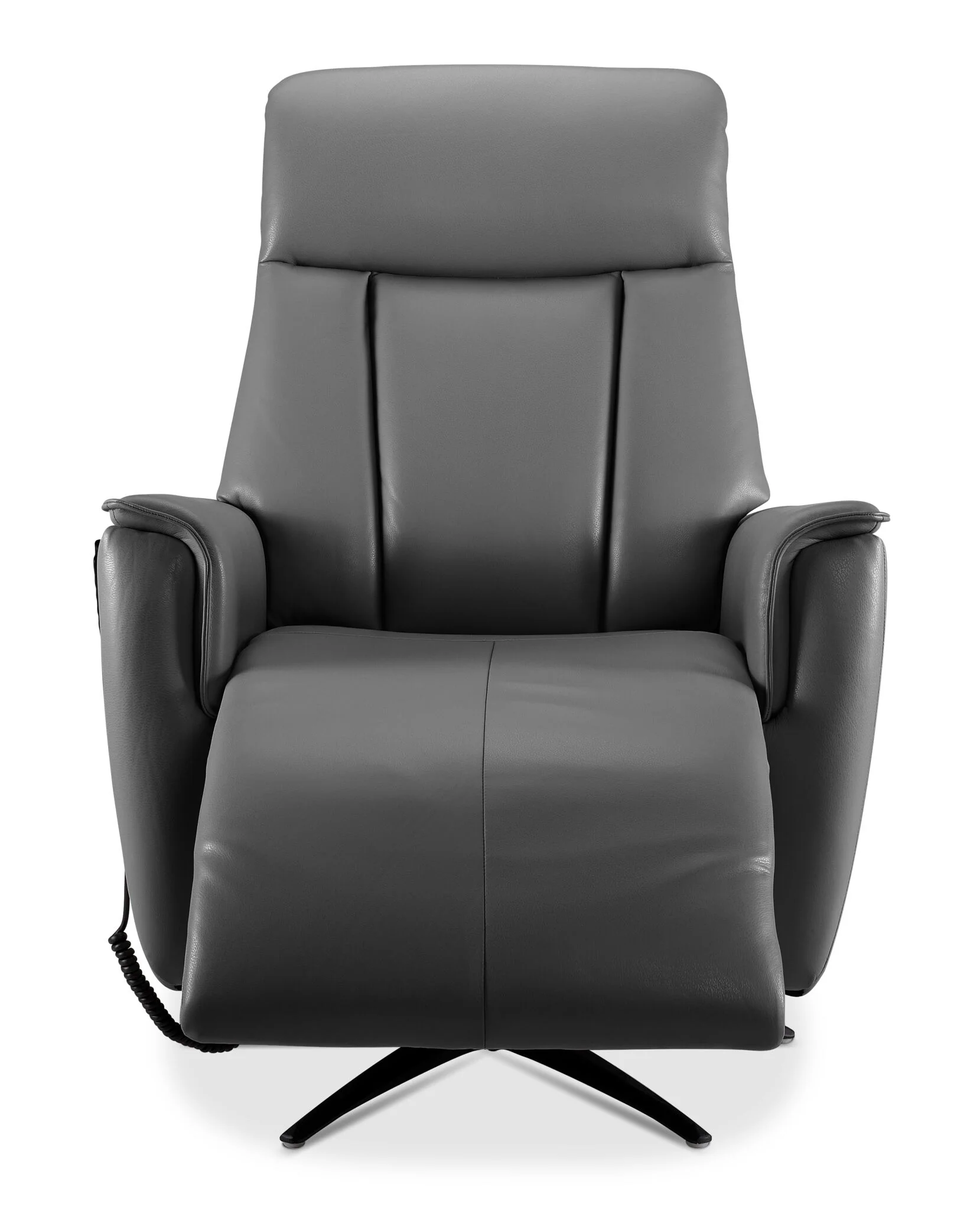 In Harmony - Sorrento Leather Dual Power Recliner - Grey - Image 2