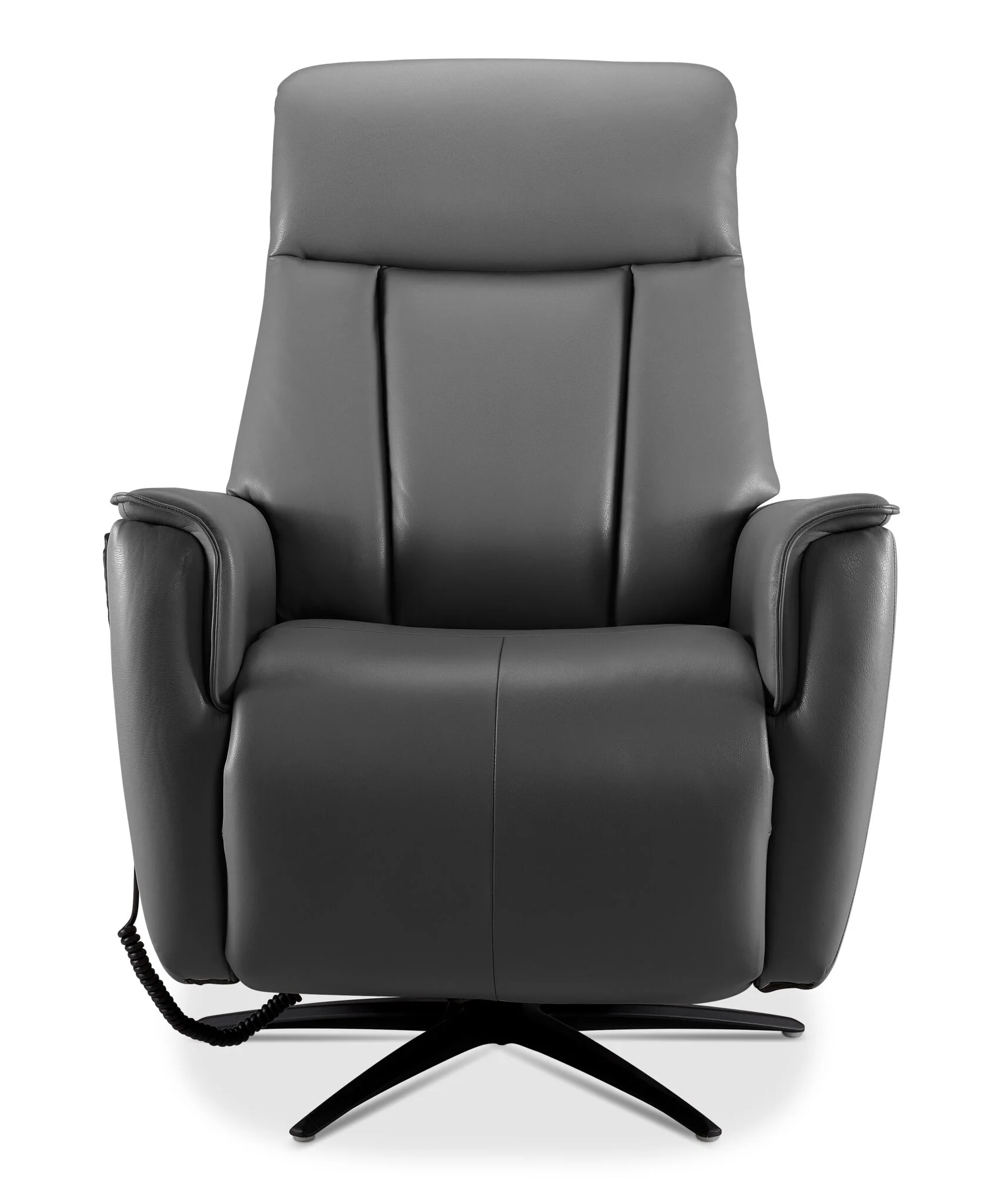In Harmony - Sorrento Leather Dual Power Recliner - Grey - Image 5