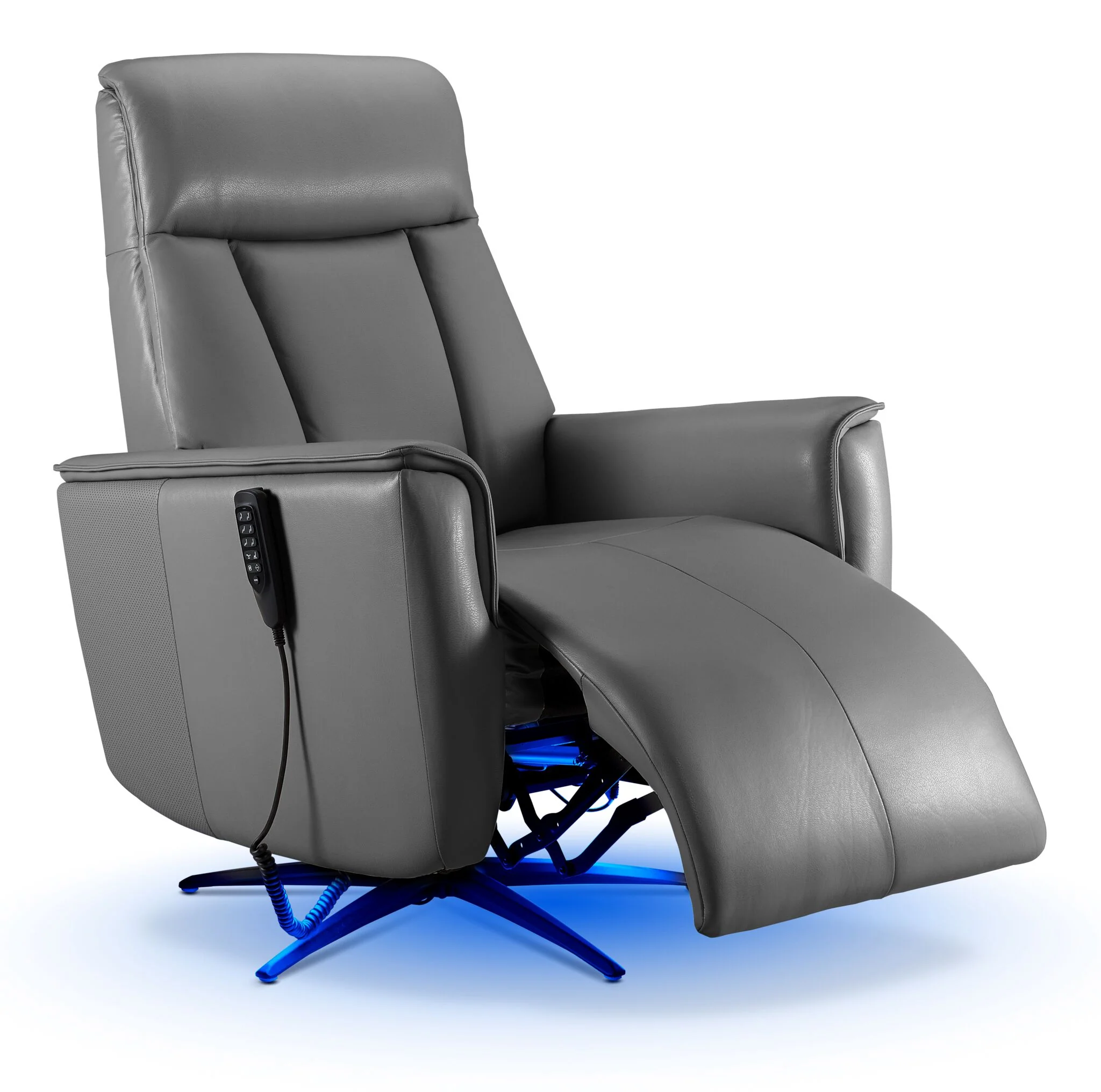 In Harmony - Sorrento Leather Dual Power Recliner - Grey - Image 9
