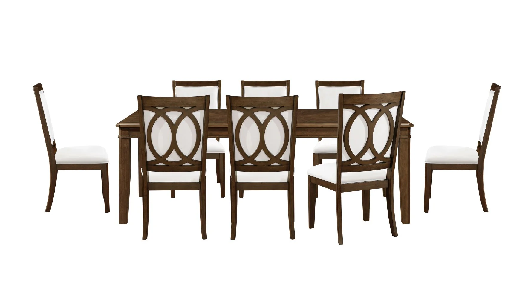 Spice 9-Piece Extendable Dining Set - Dark Cherry, Beige - Image 2