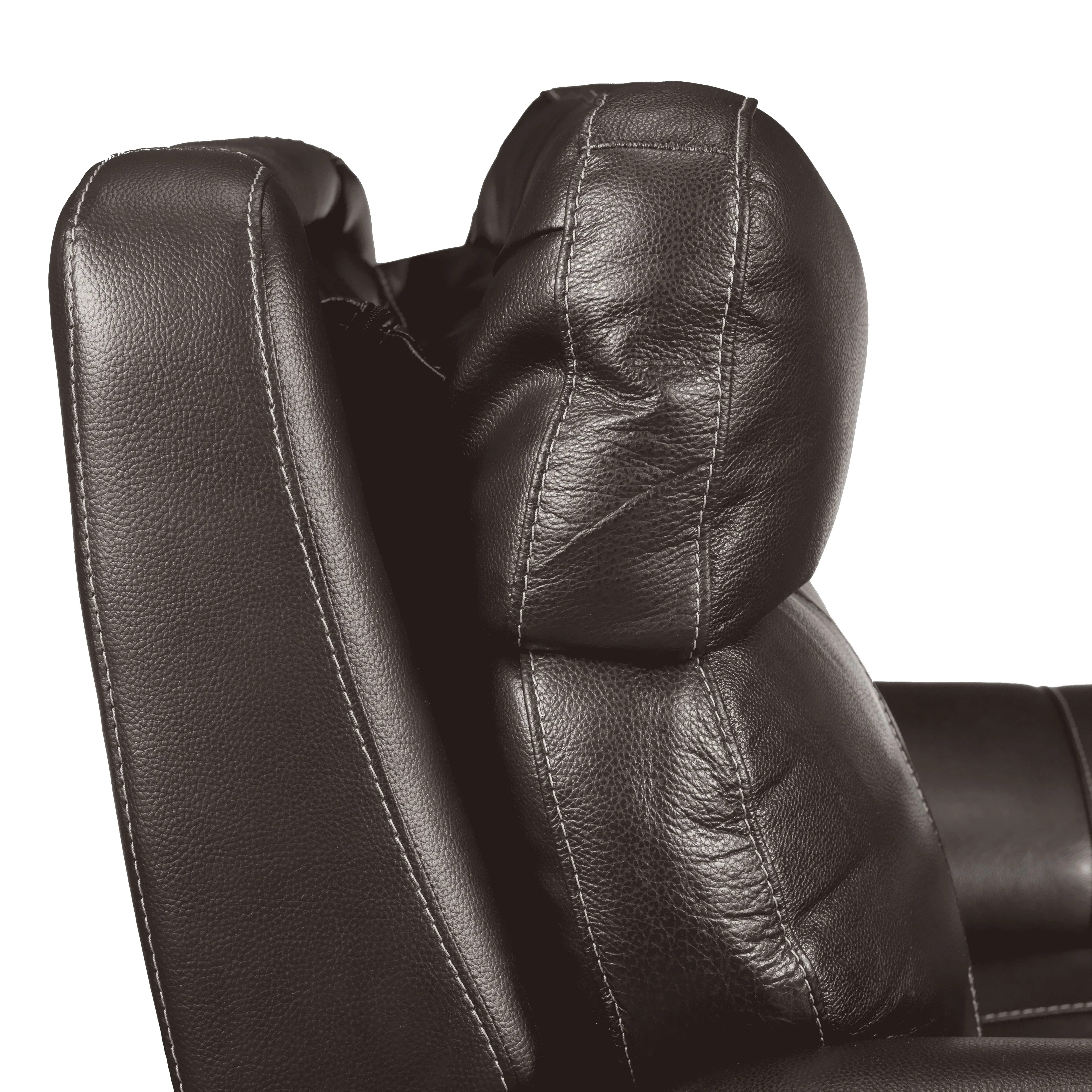 Stallion Leather Dual Power Recliner - Dark Grey - Image 5