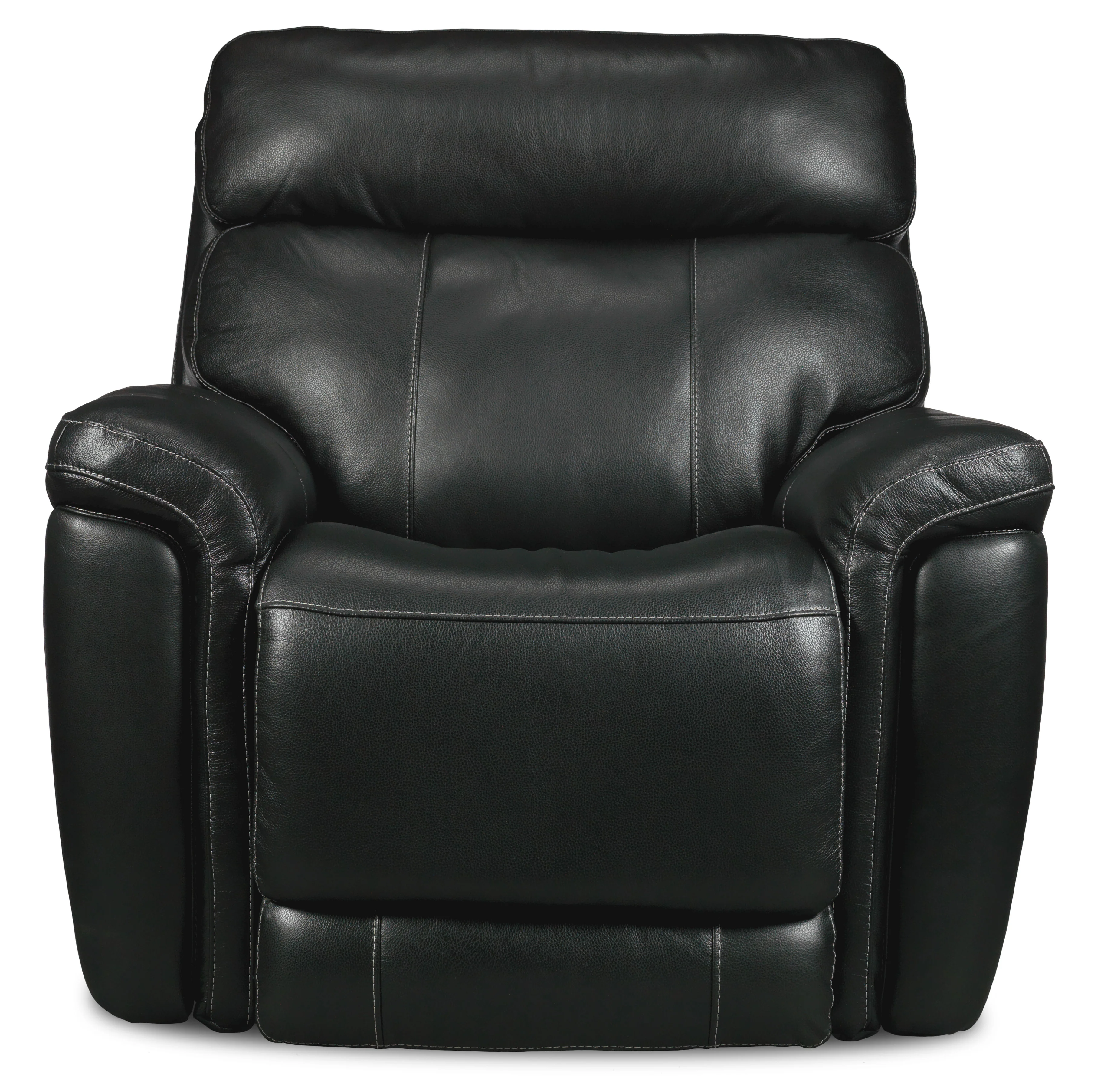 Stallion Leather Dual Power Recliner - Midnight Black - Image 3