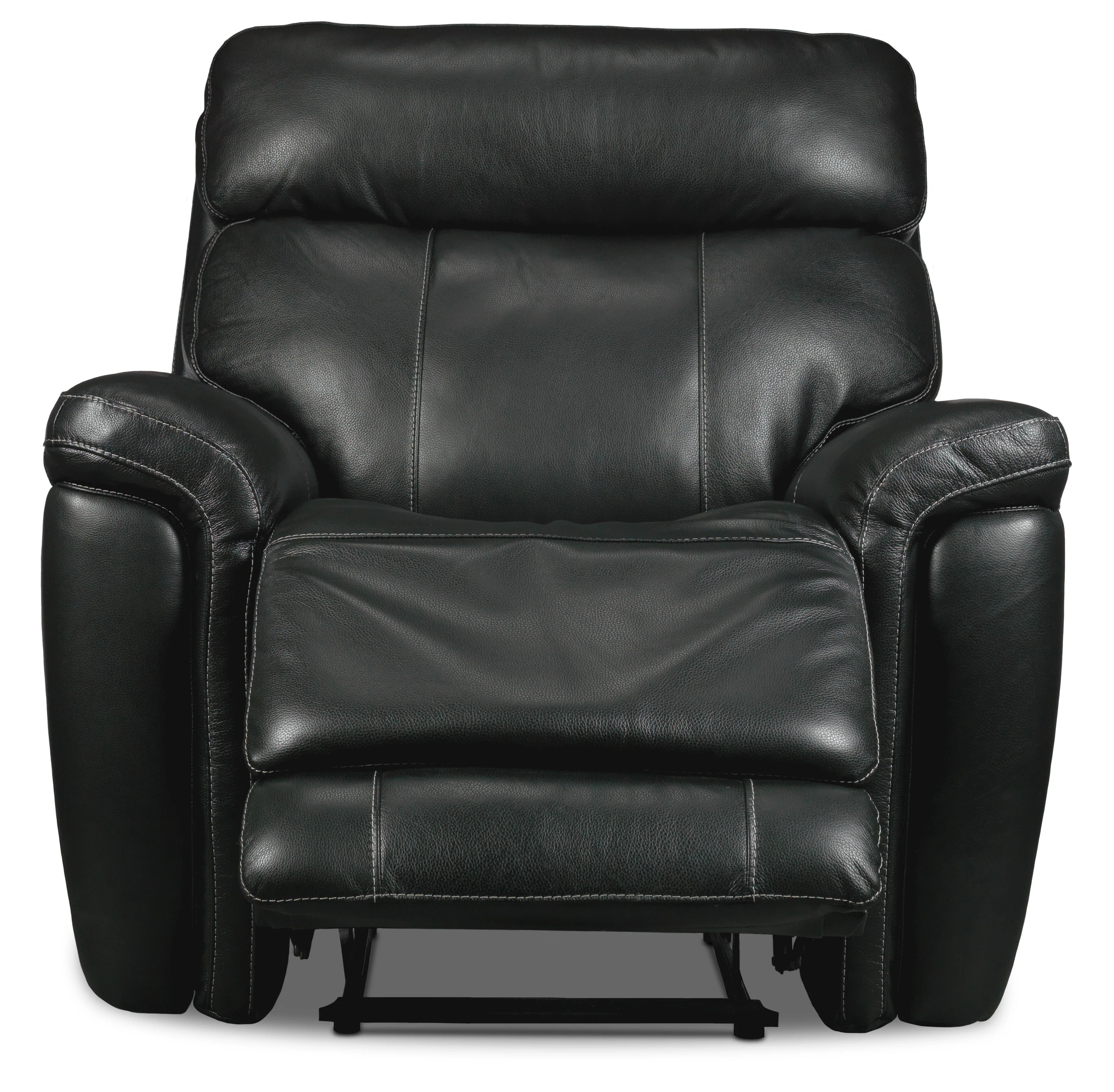 Stallion Leather Dual Power Recliner - Midnight Black - Image 4