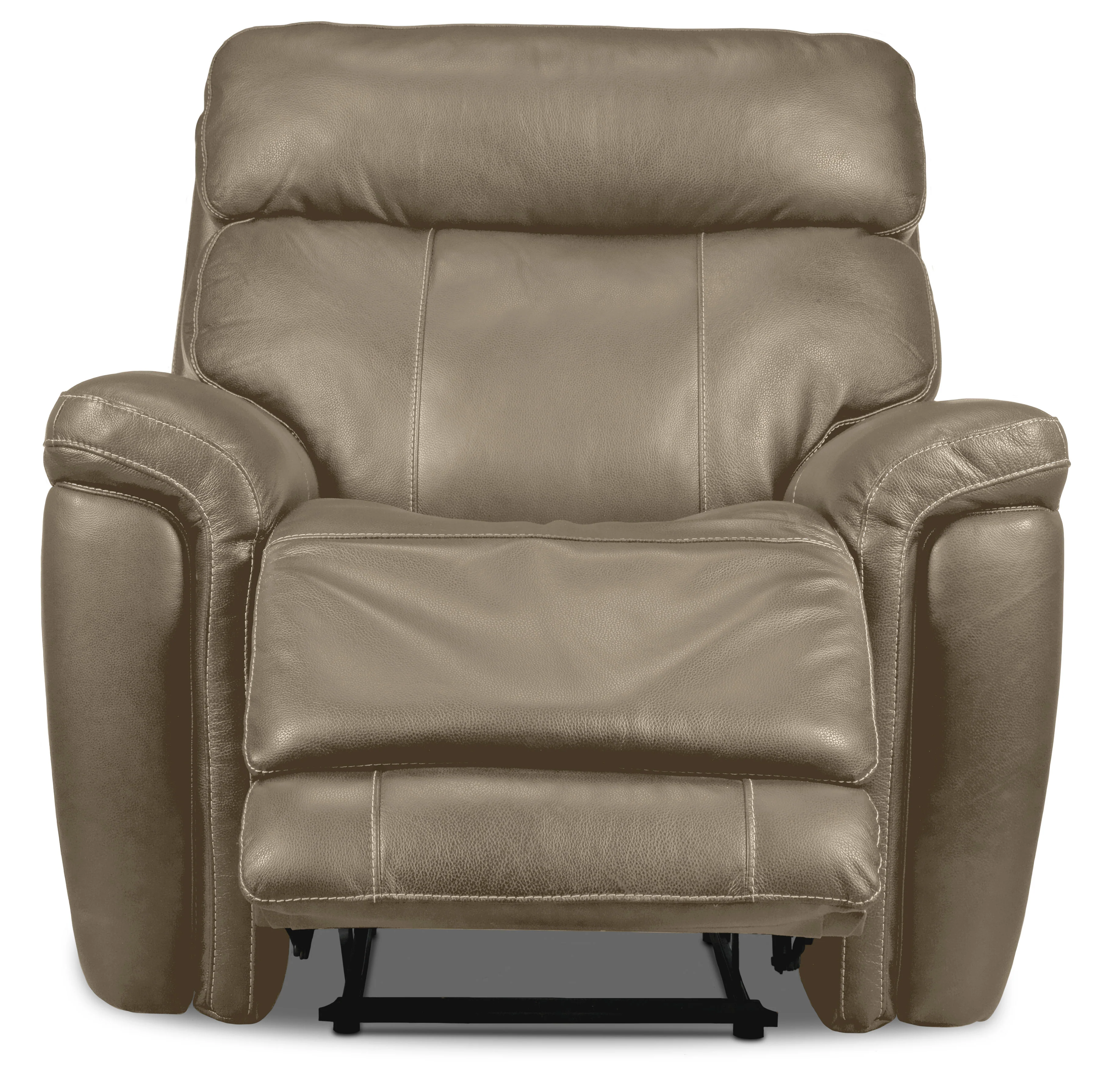 Stallion Leather Dual Power Recliner - Pebble - Image 4