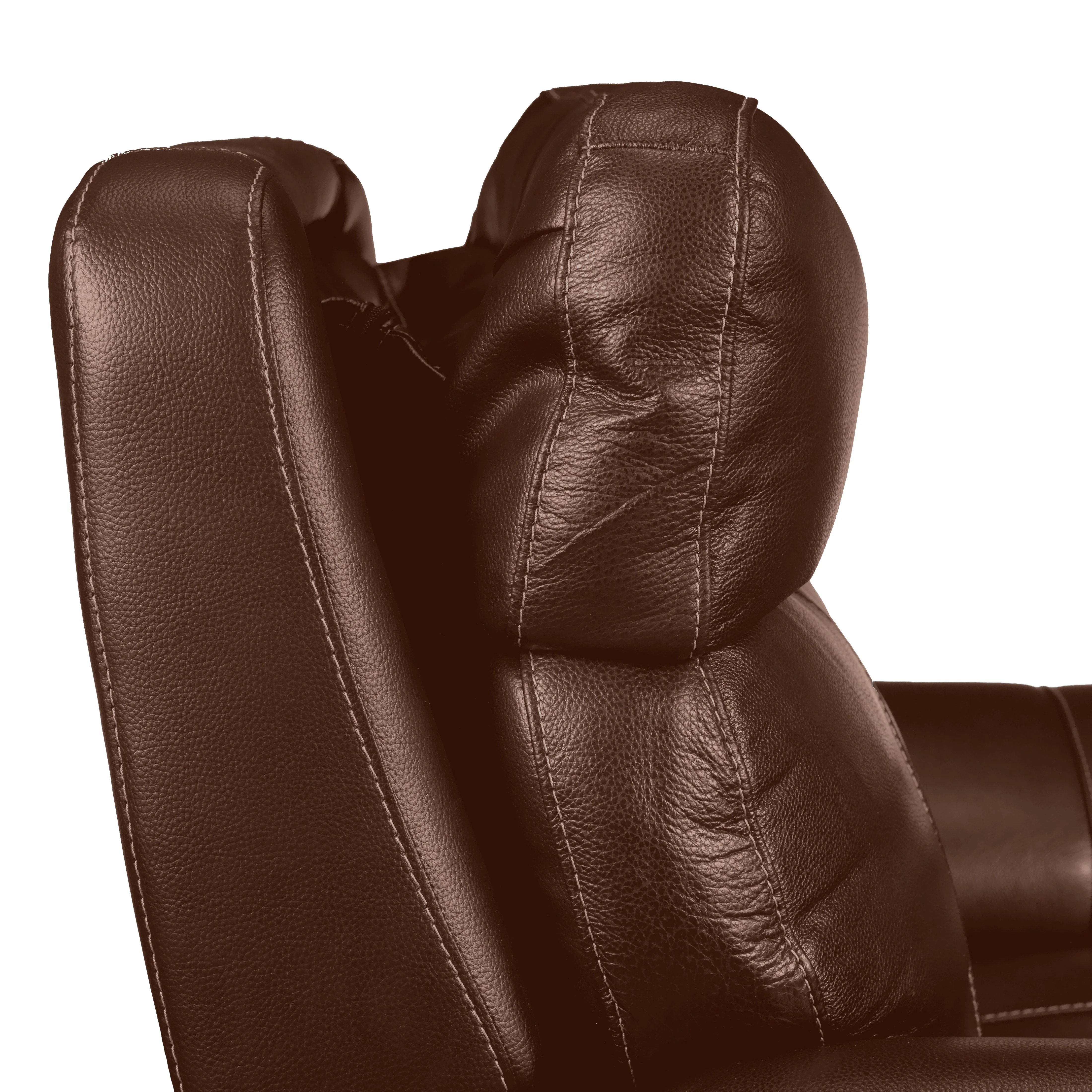 Stallion Leather Dual Power Reclining Loveseat - Chestnut - Image 5