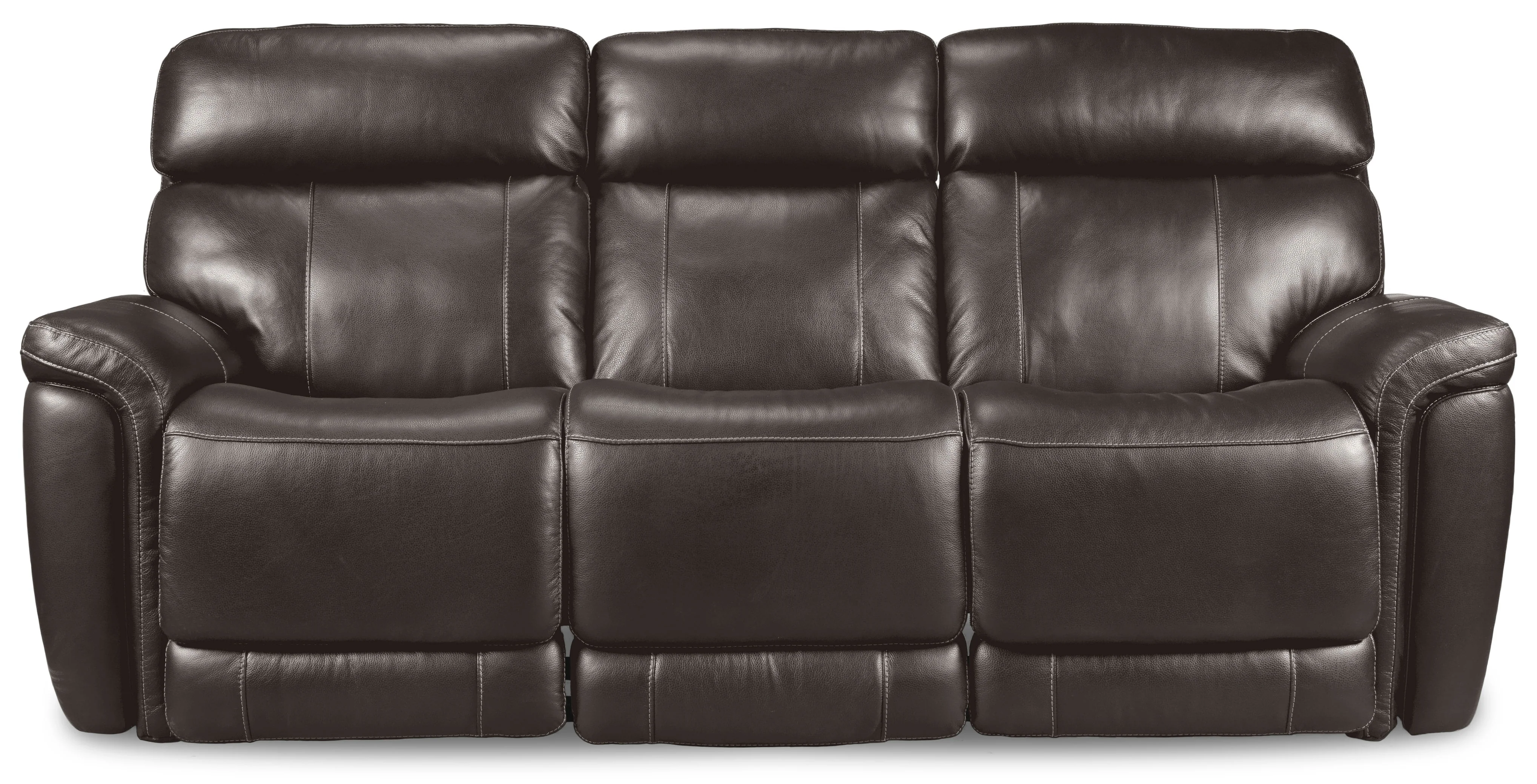 Stallion Leather Dual Power Reclining Sofa - Dark Grey - Image 3