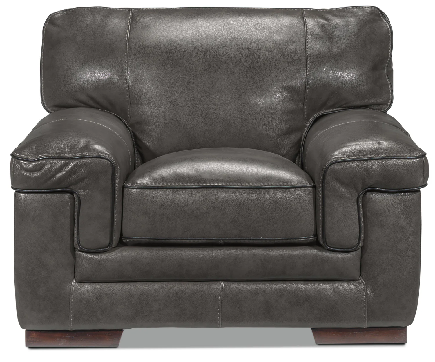 Stampede Leather Chair - Charcoal - Image 3