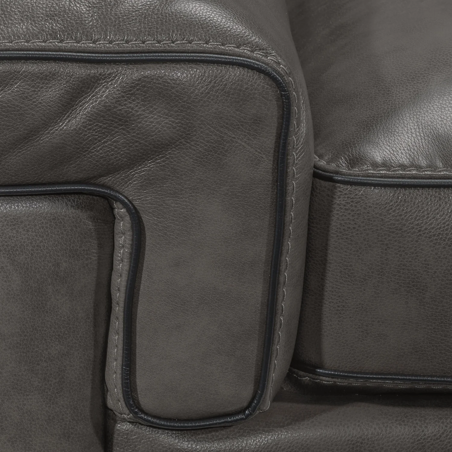Stampede Leather Loveseat - Charcoal - Image 3