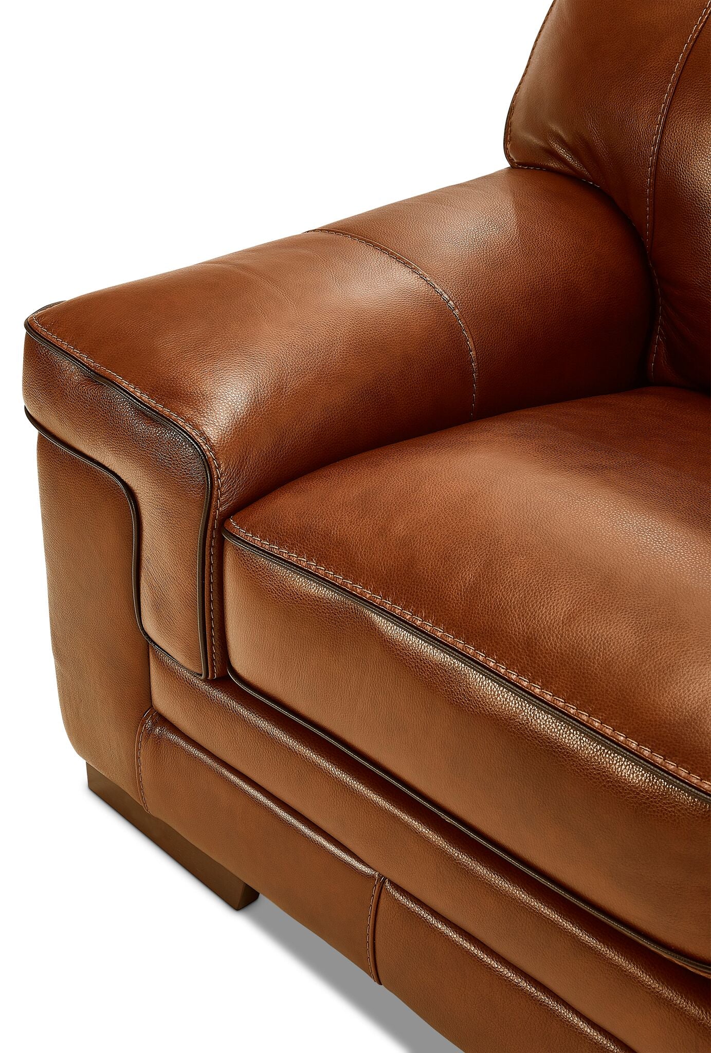Stampede Leather Loveseat - Chestnut - Image 3