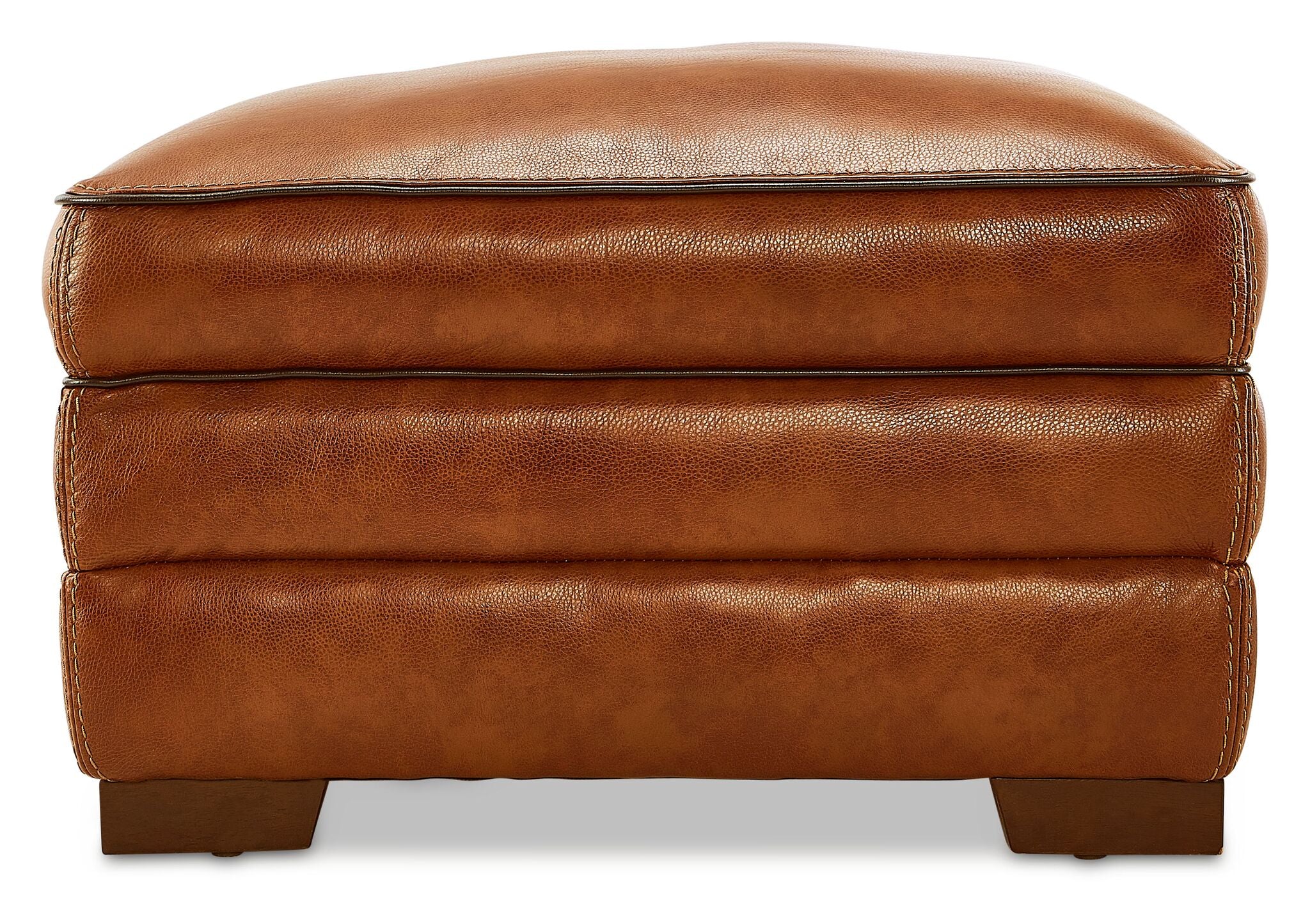 Stampede Leather Ottoman - Chestnut - Image 3