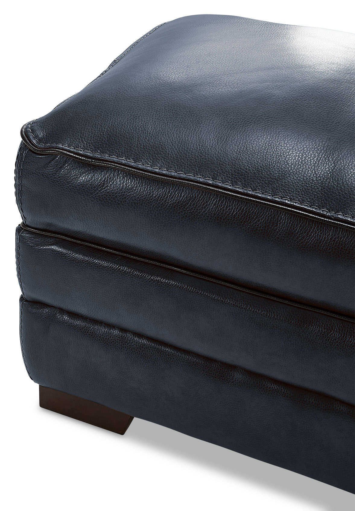 Stampede Leather Ottoman - Cobalt - Image 3