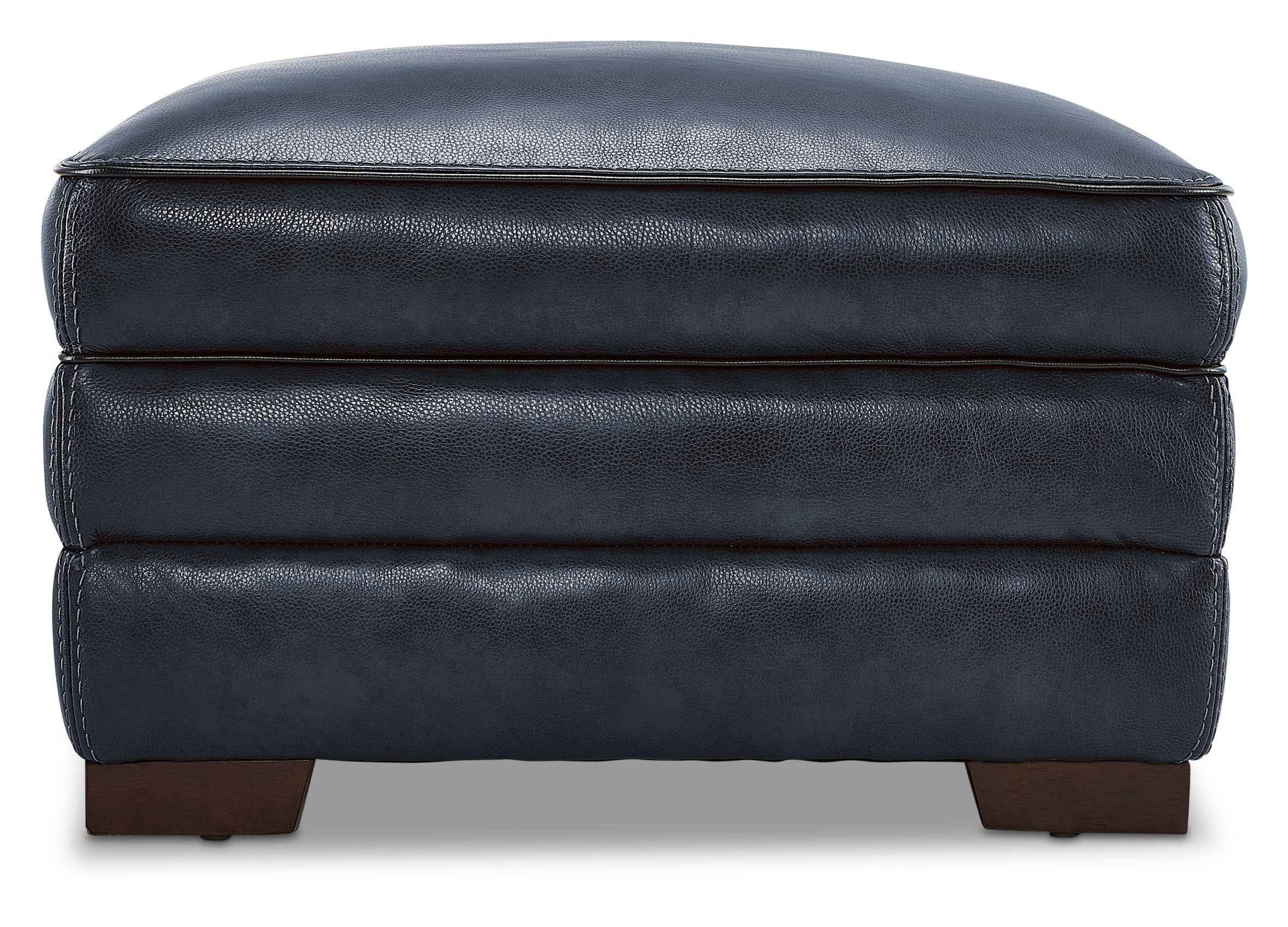 Stampede Leather Ottoman - Cobalt - Image 4
