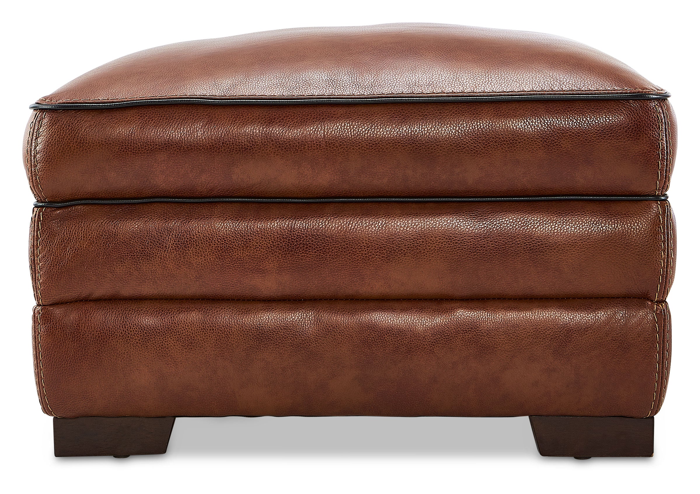 Stampede Leather Ottoman - Cognac - Image 2