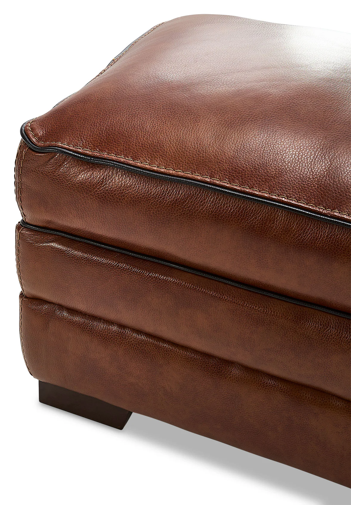 Stampede Leather Ottoman - Cognac - Image 3