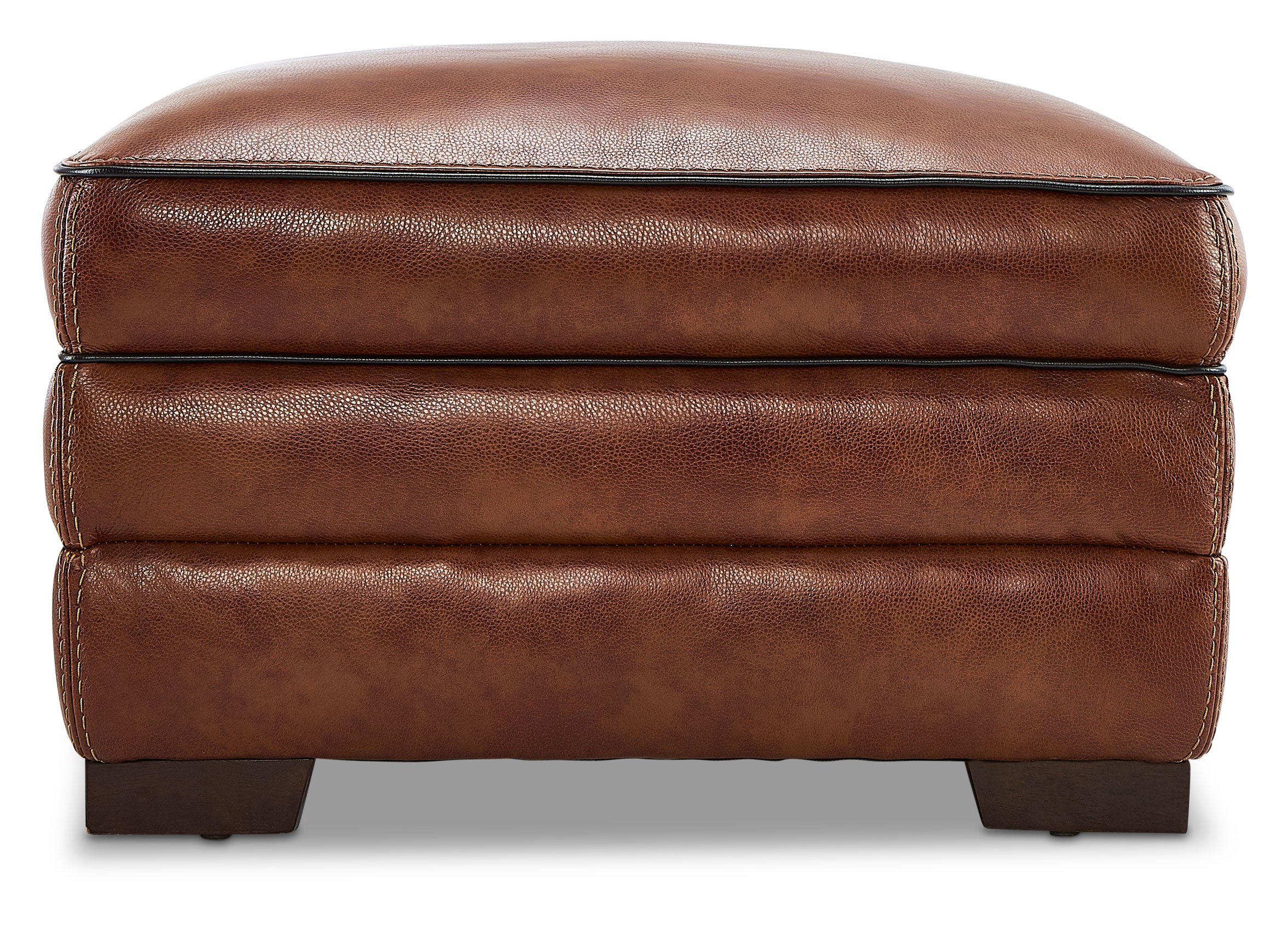 Stampede Leather Ottoman - Cognac - Image 4