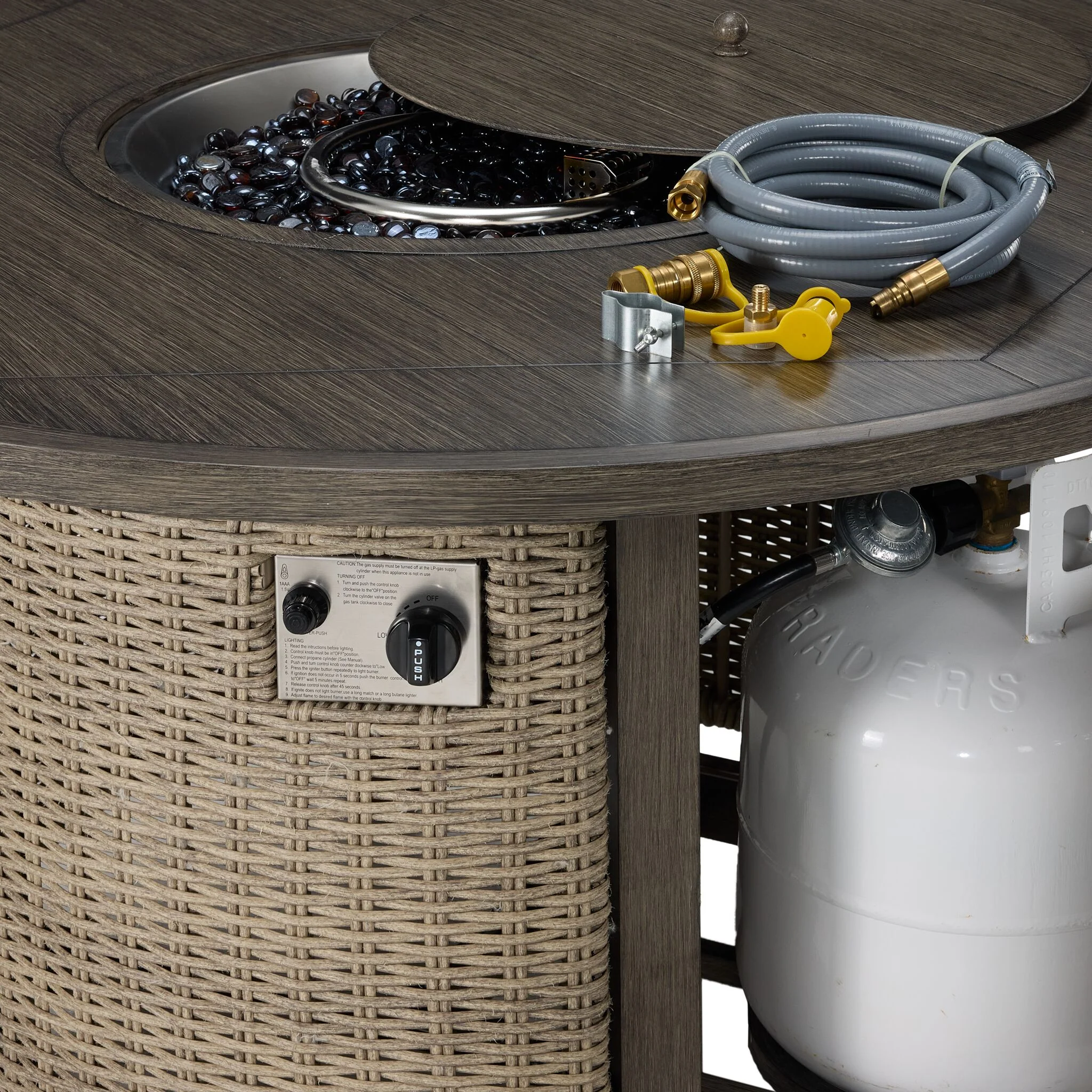 Staten Island Outdoor Fire Table - Grey - Image 4