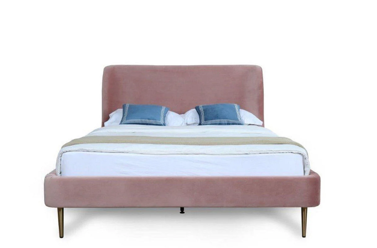 Stege Velvet Full Bed - Blush - Image 2