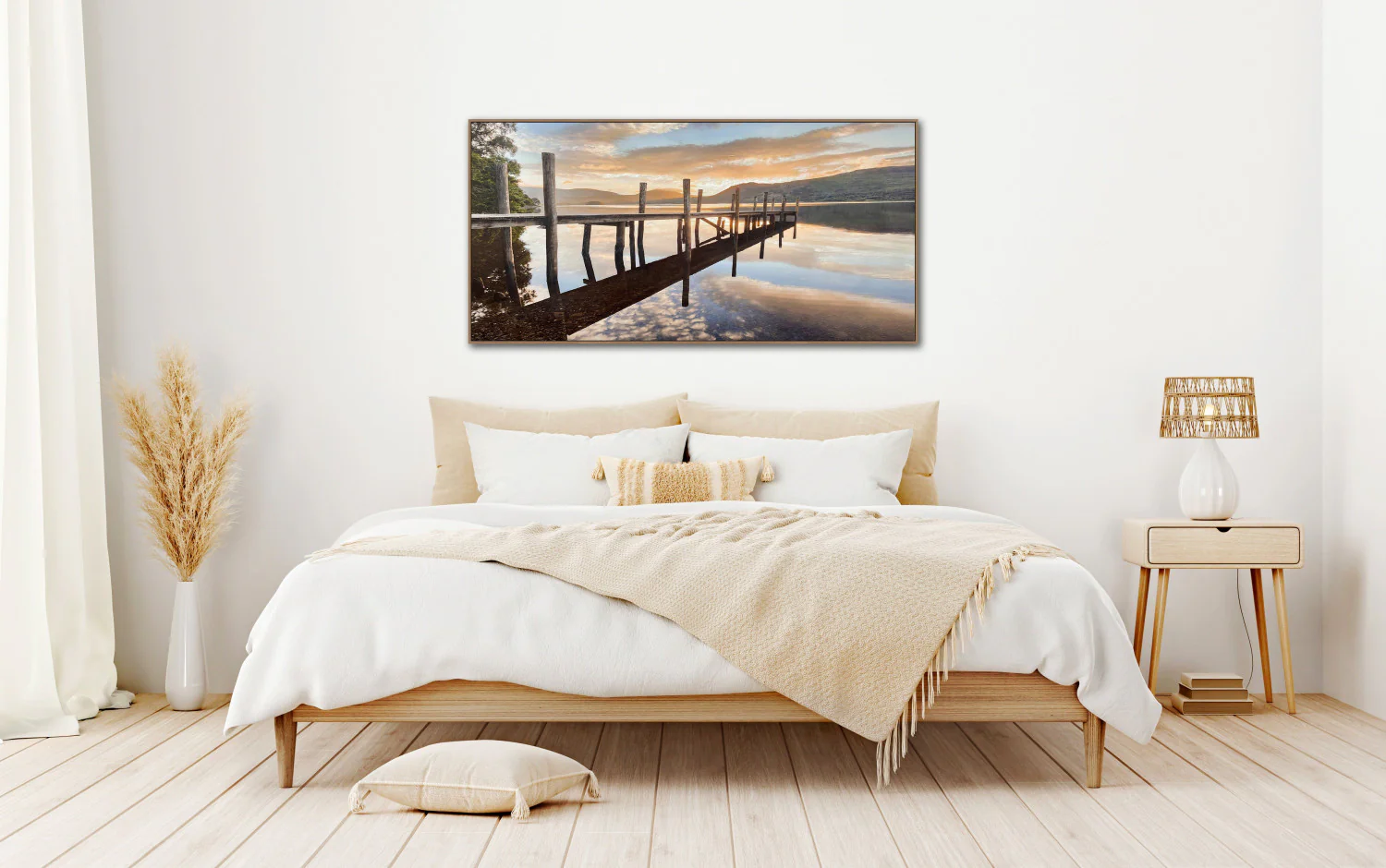 Still Waters Wall Art - Blue/Orange - 30 X 60 - Image 2