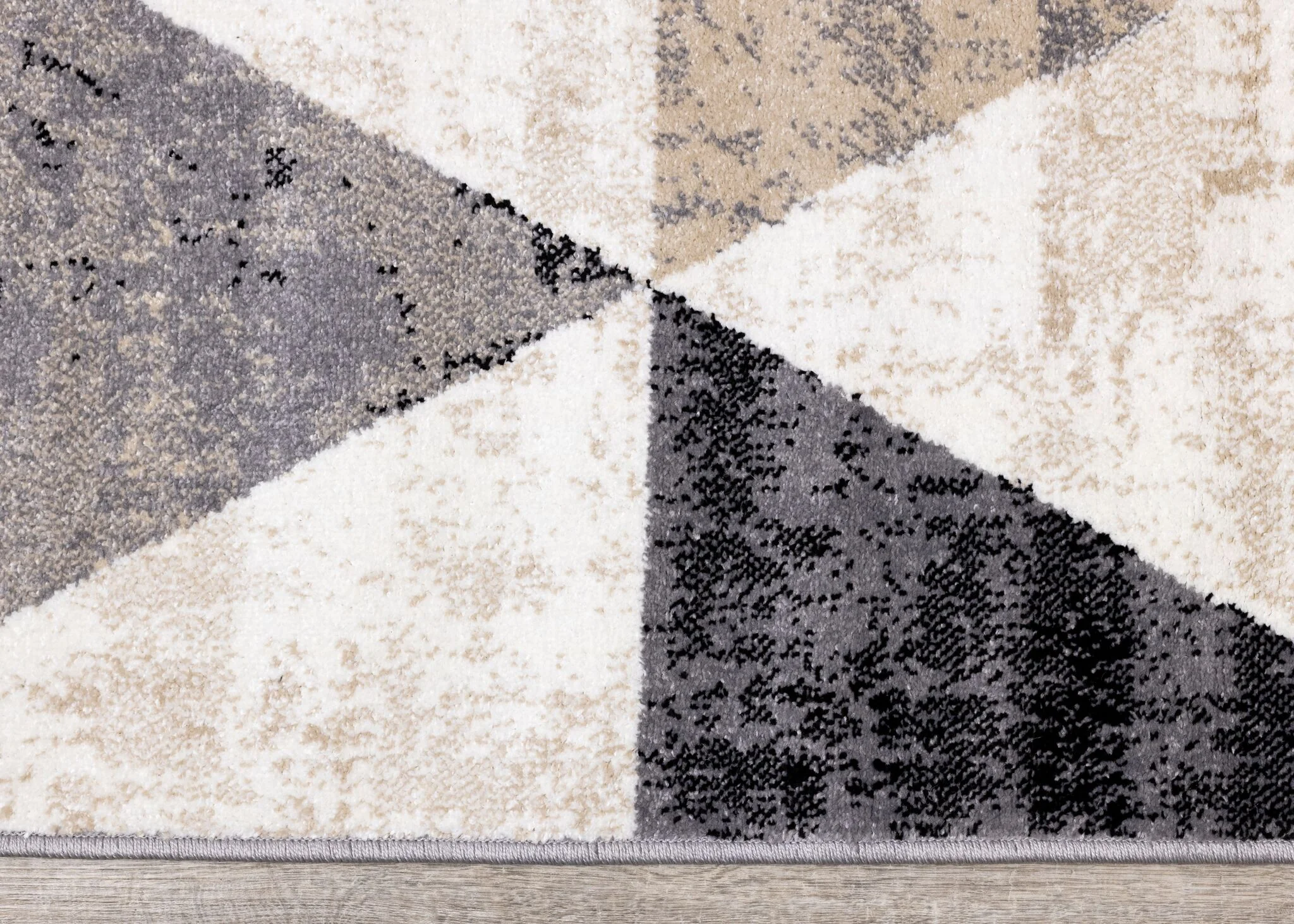Stone Prism 6'7" x 9'7" Triangle Shapes Area Rug - Cream, Beige - Image 5