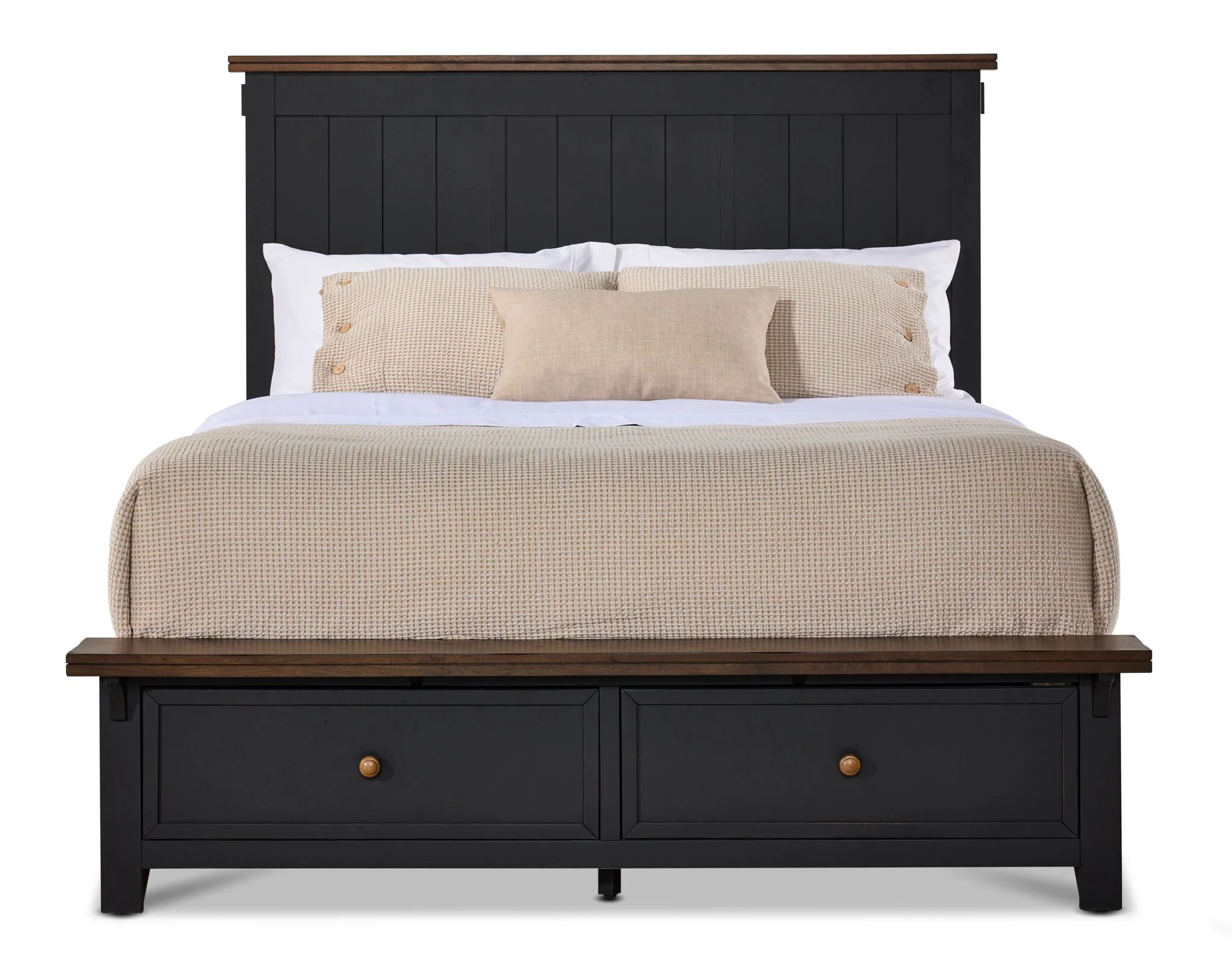 Stormy Ridge 3 - Piece Queen Storage Bed - Slate Black, Chicory - Image 2