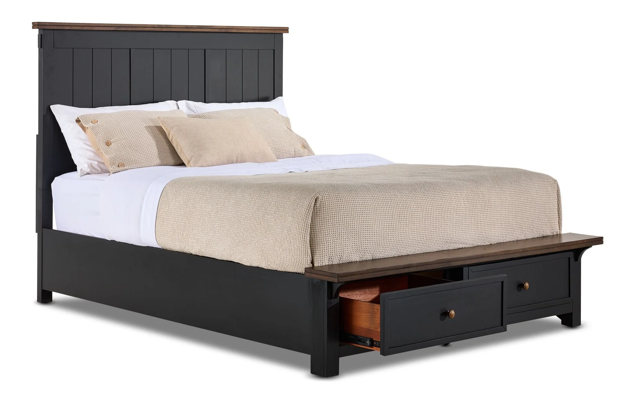 Stormy Ridge 3 - Piece Queen Storage Bed - Slate Black, Chicory - Image 3