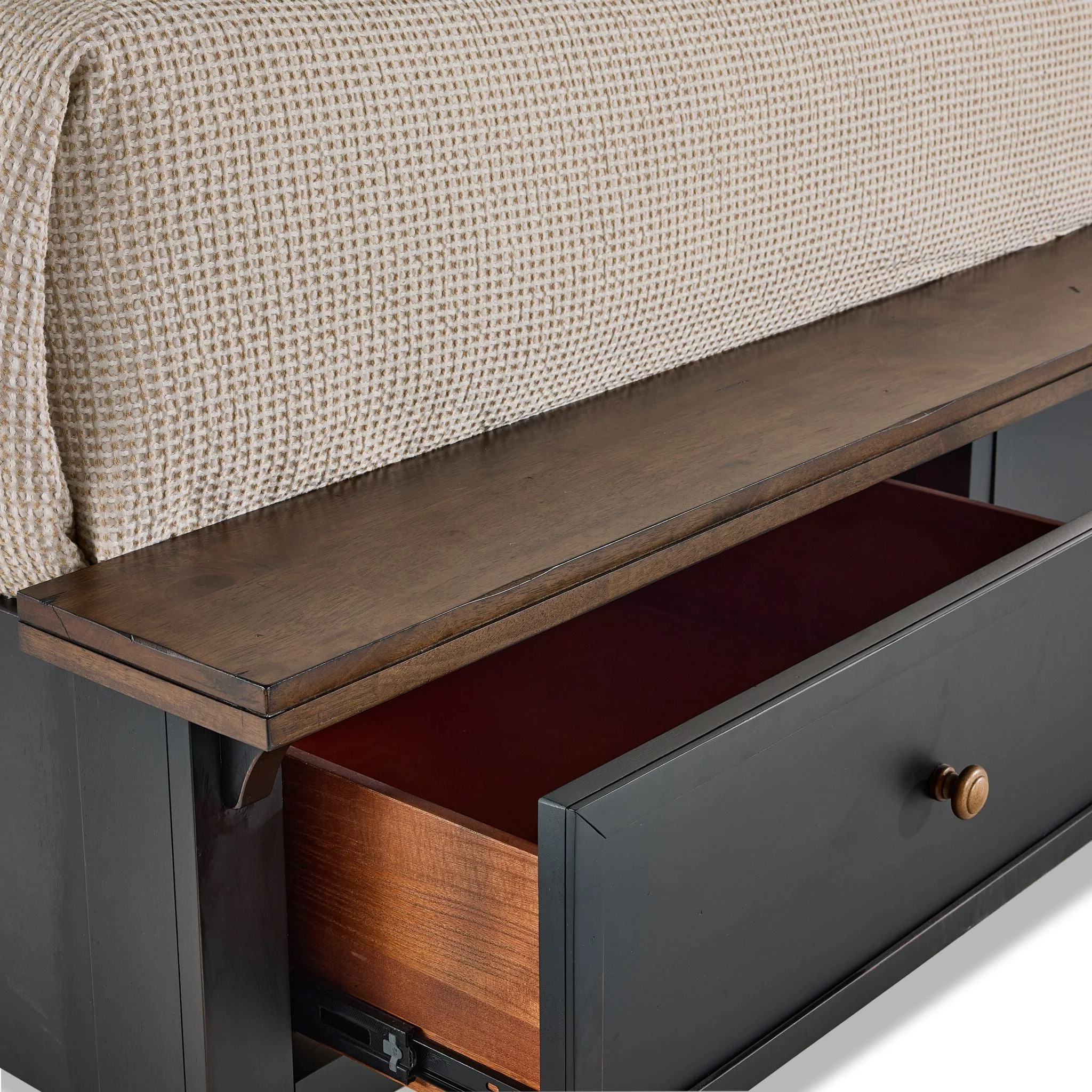 Stormy Ridge 3 - Piece Queen Storage Bed - Slate Black, Chicory - Image 4