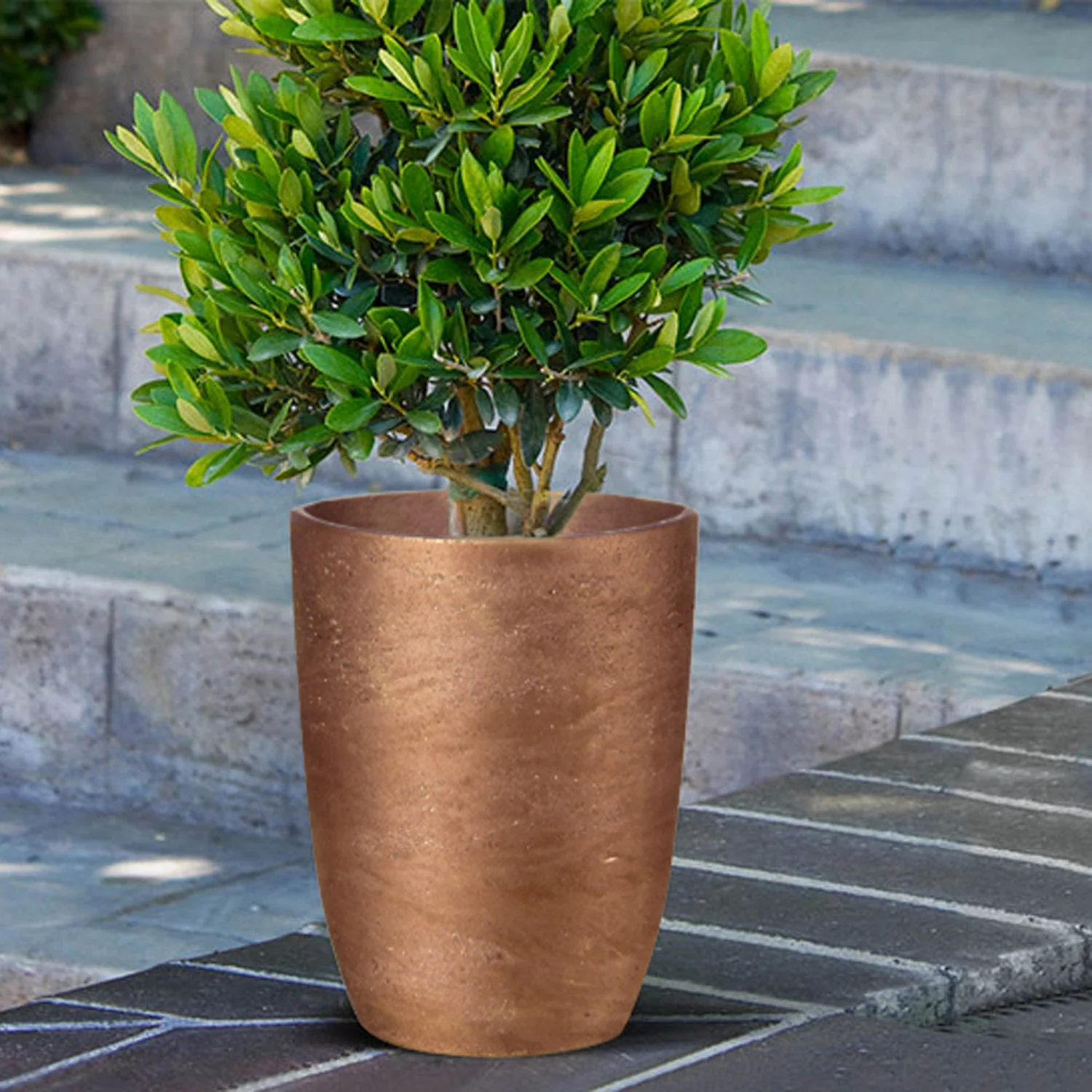 Stravik Medium Tapered Planter - Metallic Bronze - Image 3