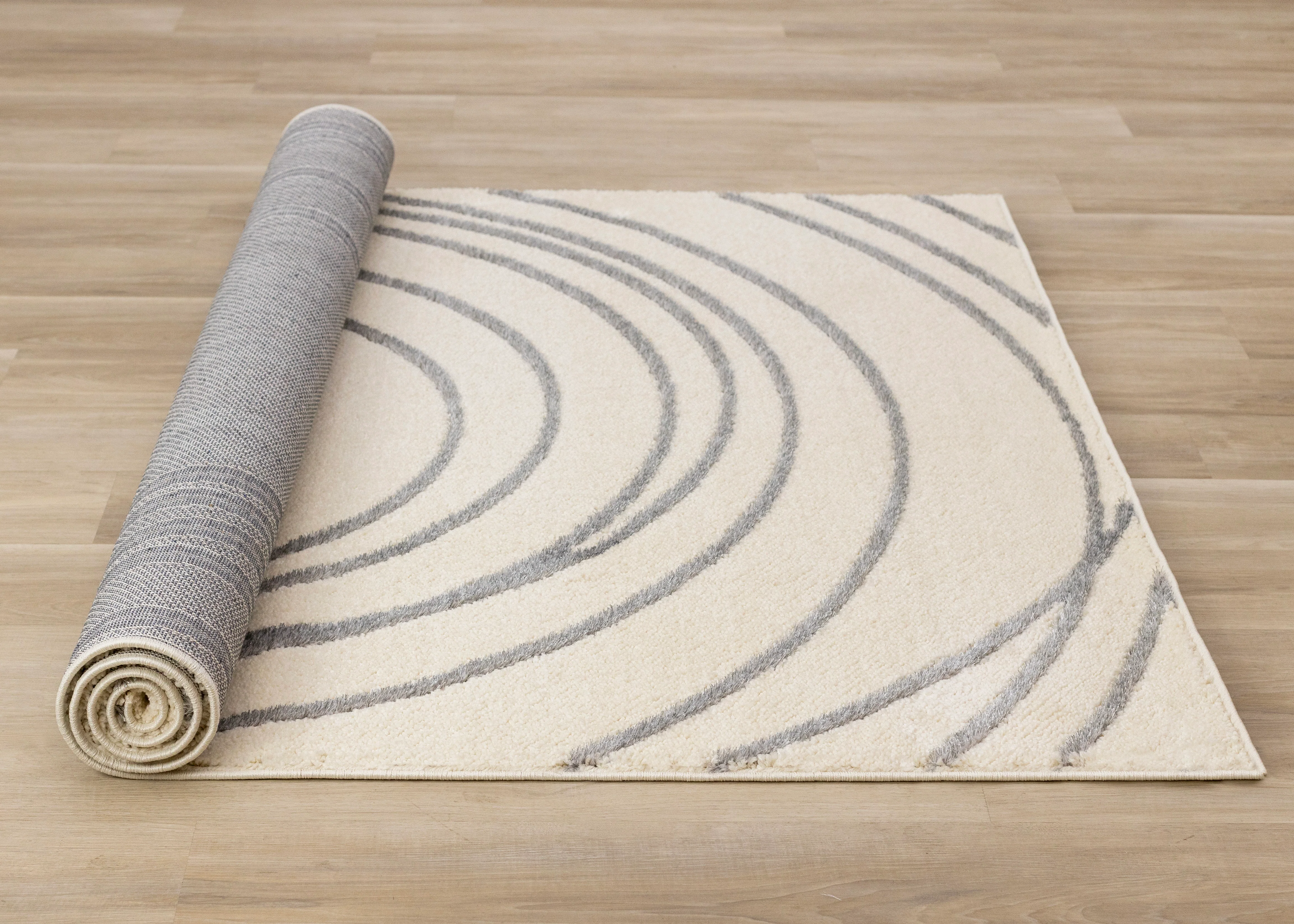 Sully 5'3" x 7'7" Circle Swirl Area Rug - Cream - Image 8