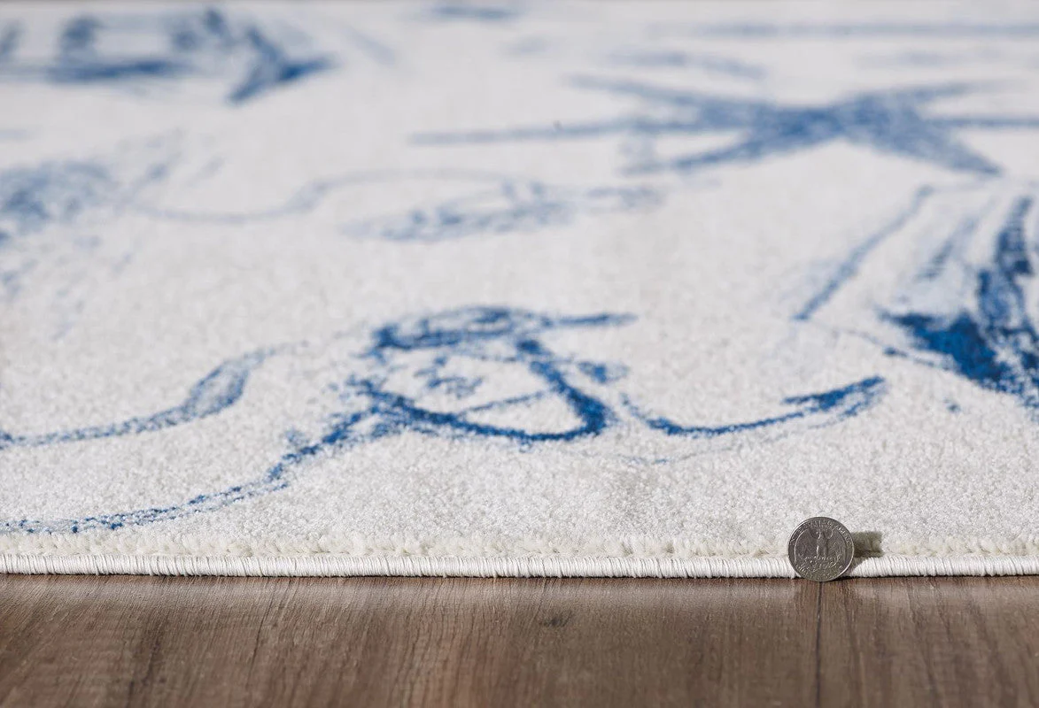 Sumallo IX Area Rug - 7'10" x 10'10" - Ivory/Navy - Image 3