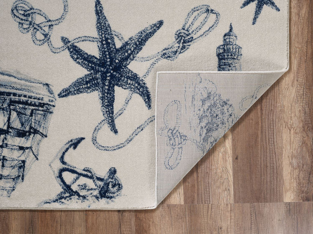Sumallo IX Area Rug - 7'10" x 10'10" - Ivory/Navy - Image 4