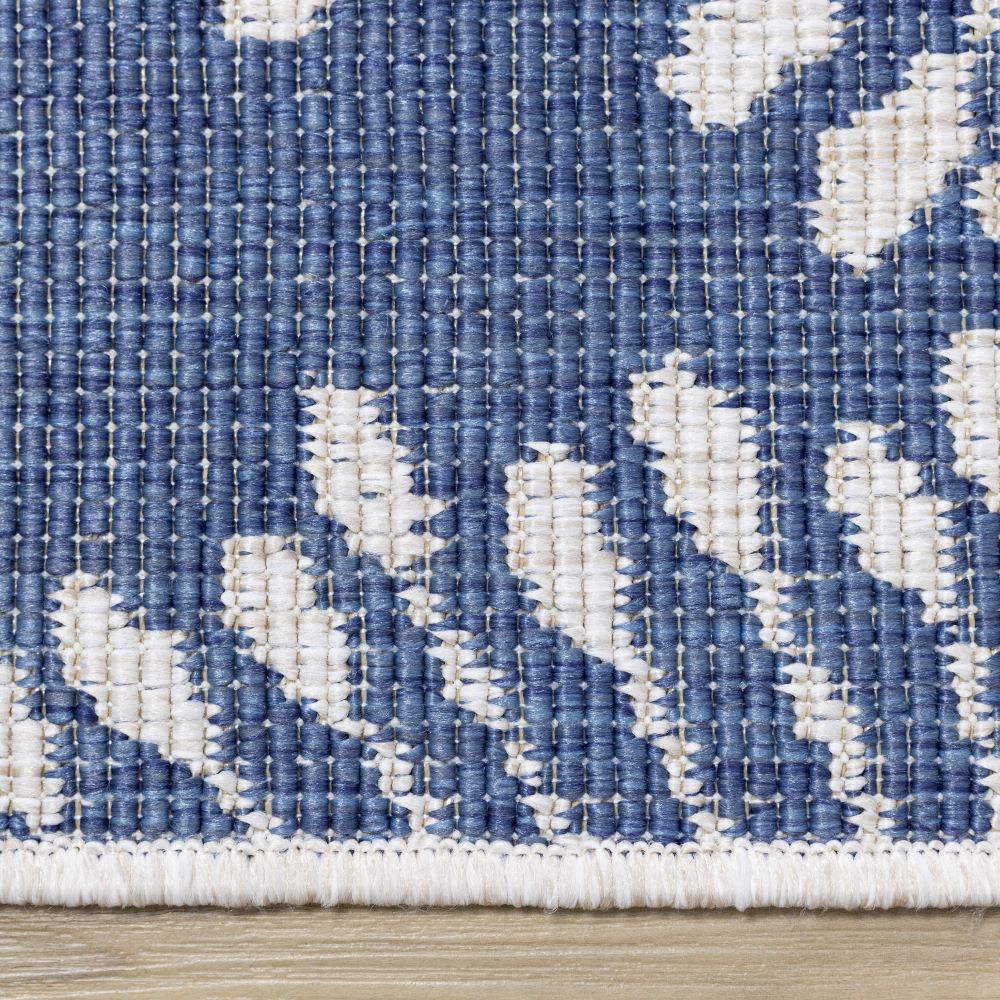 Summer Breeze 5'3" x 7'7" Outdoor Reversible Dandelion Wish Rug - Blue, White - Image 9