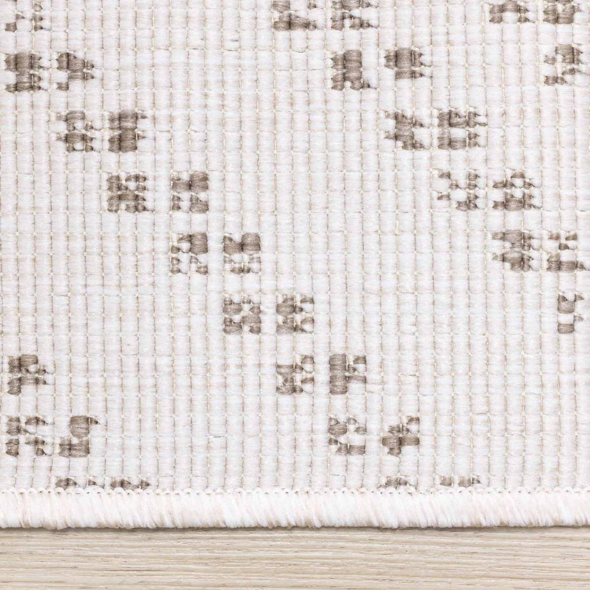 Summer Breeze 6'7" x 9'6" Outdoor Reversible Diamond Pattern - Beige, Cream - Image 7