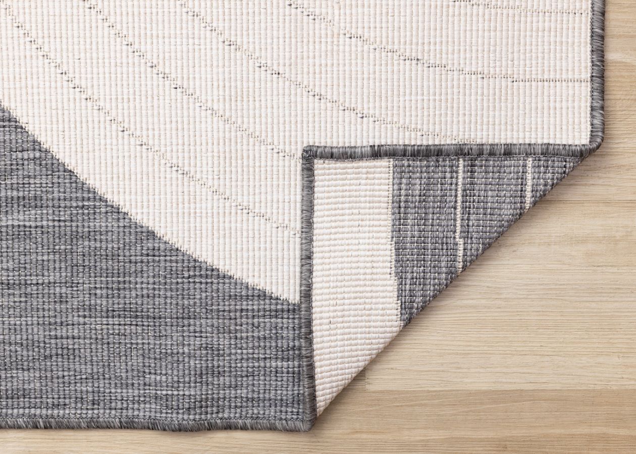 Summer Breeze 6'7" x 9'6" Outdoor Rug Double Arches - Grey, White - Image 5