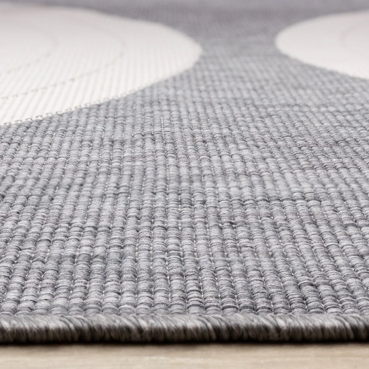 Summer Breeze 6'7" x 9'6" Outdoor Rug Double Arches - Grey, White - Image 7